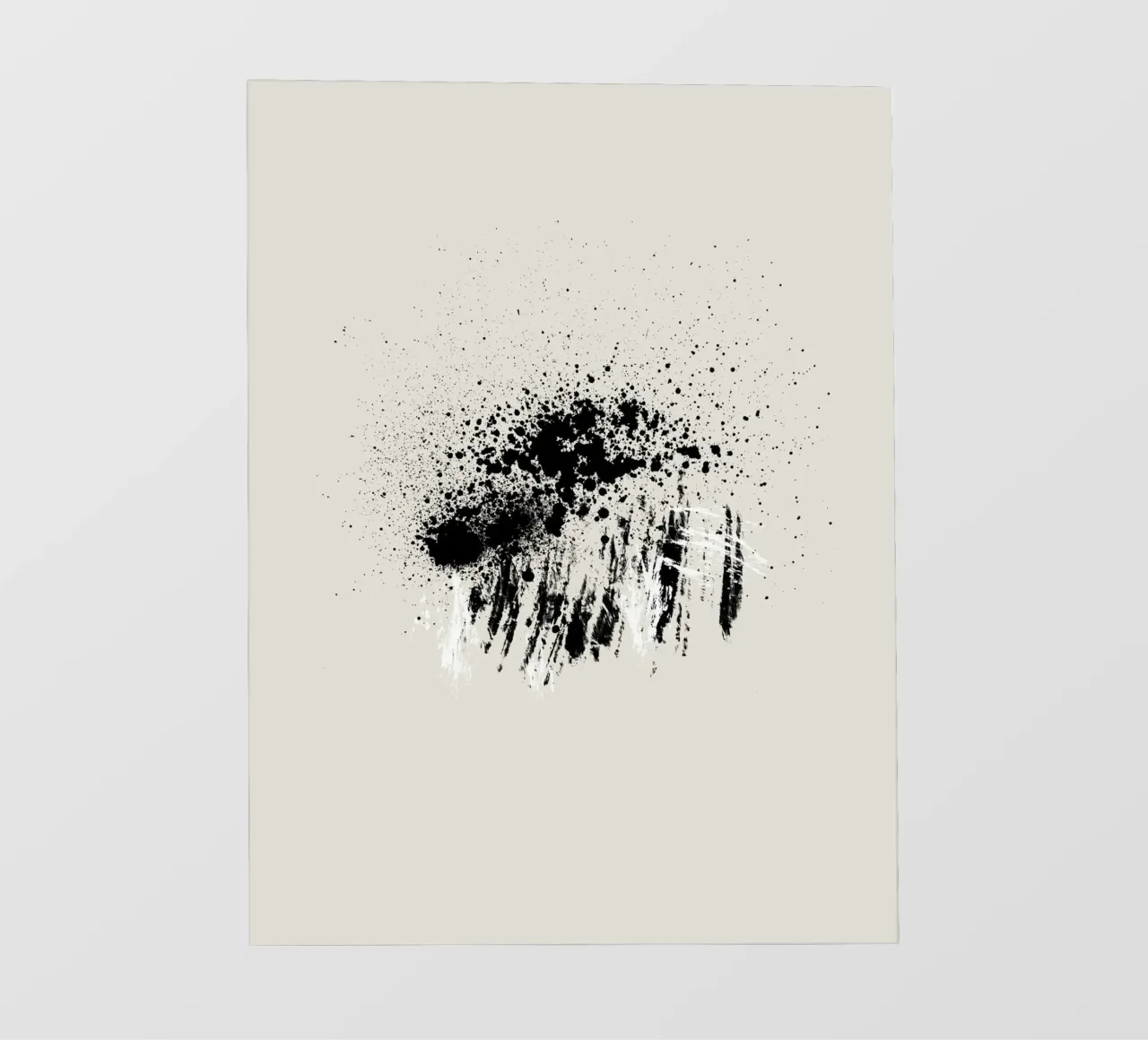 Paint splatters with shapes and lines in black and white telo in pvc da Imaginative