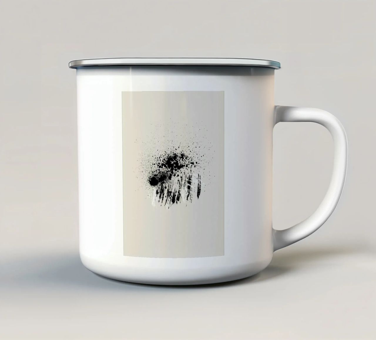 Paint splatters with shapes and lines in black and white tazza in smalto da Imaginative