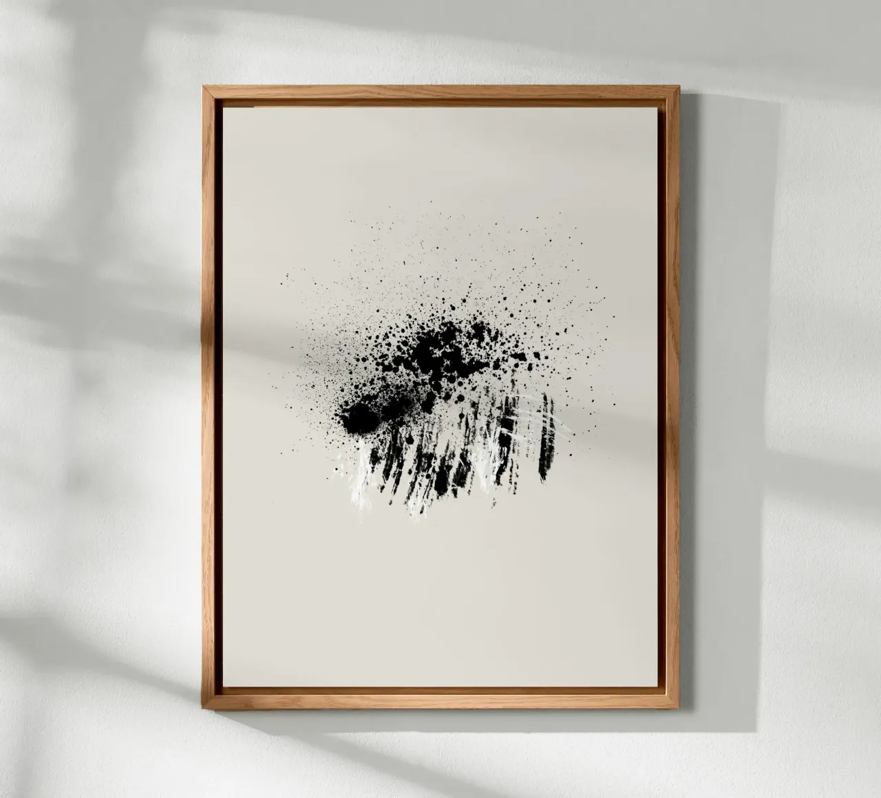 Paint splatters with shapes and lines in black and white alluminio dibond da Imaginative