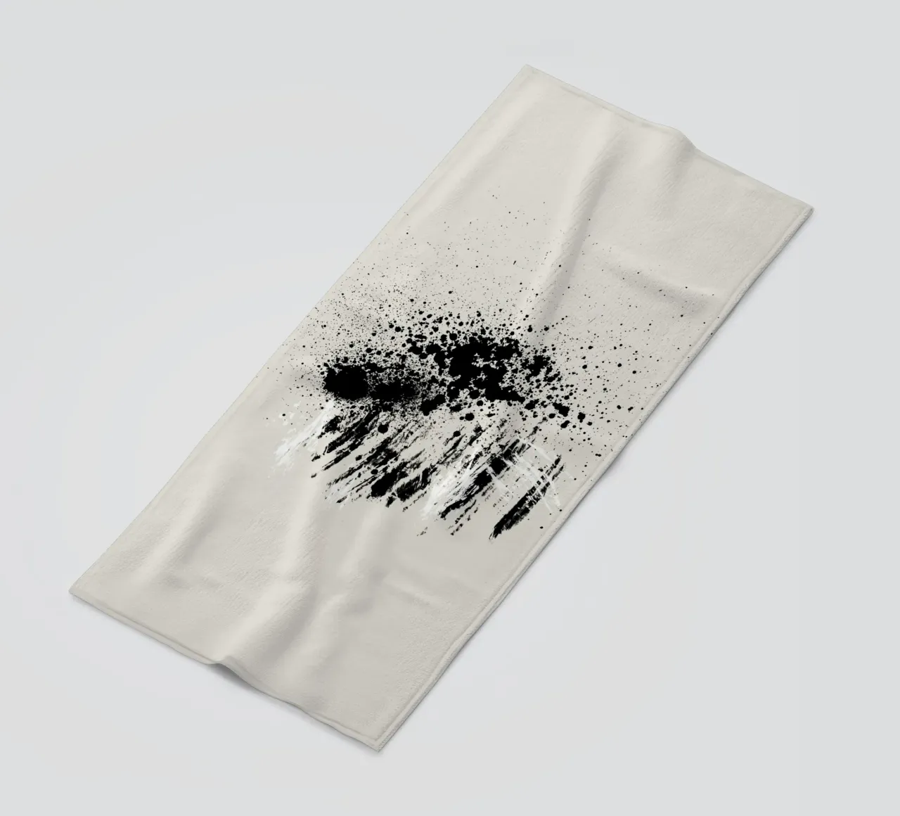 Paint splatters with shapes and lines in black and white telo mare da Imaginative