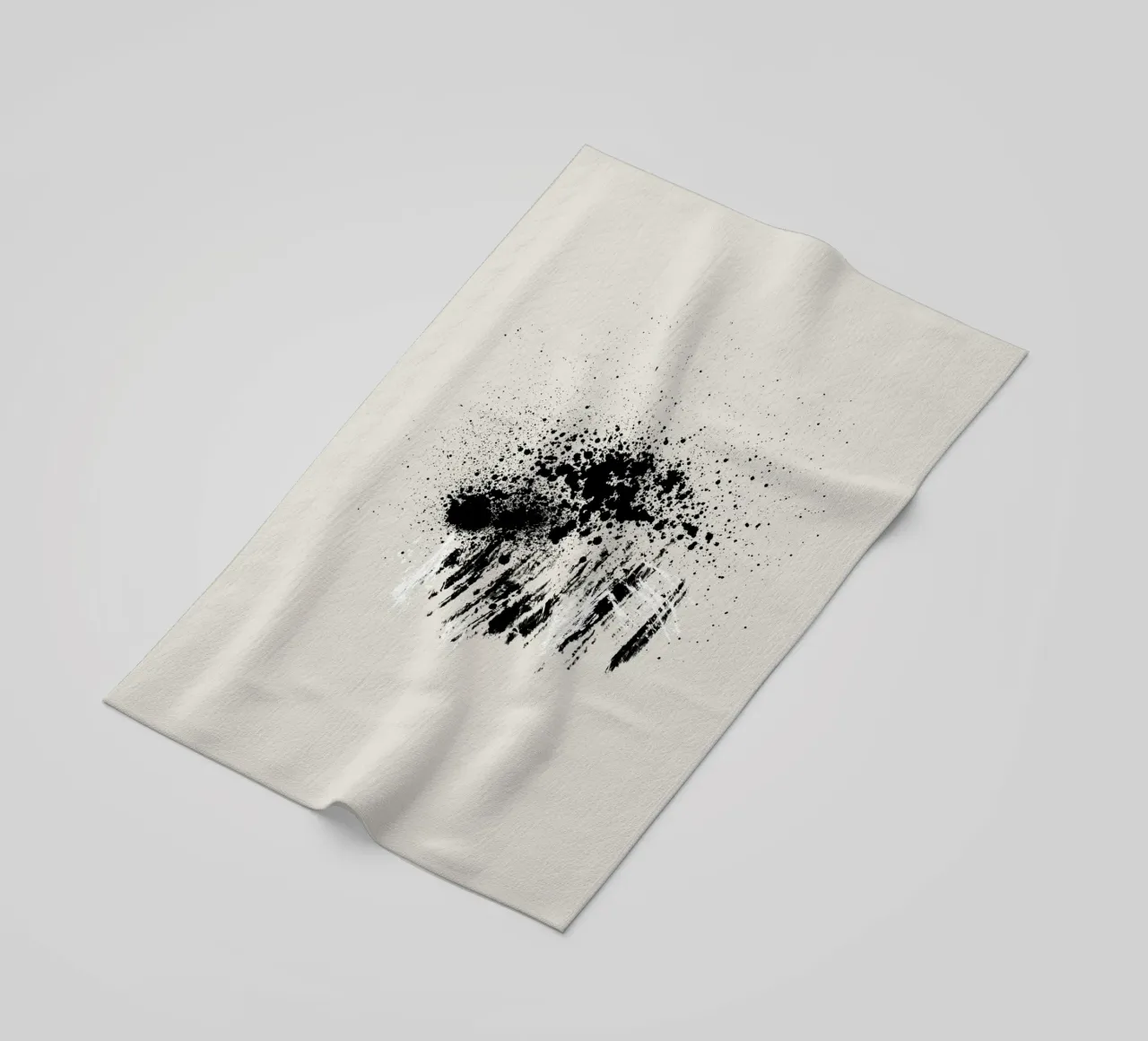 Paint splatters with shapes and lines in black and white telo mare da Imaginative