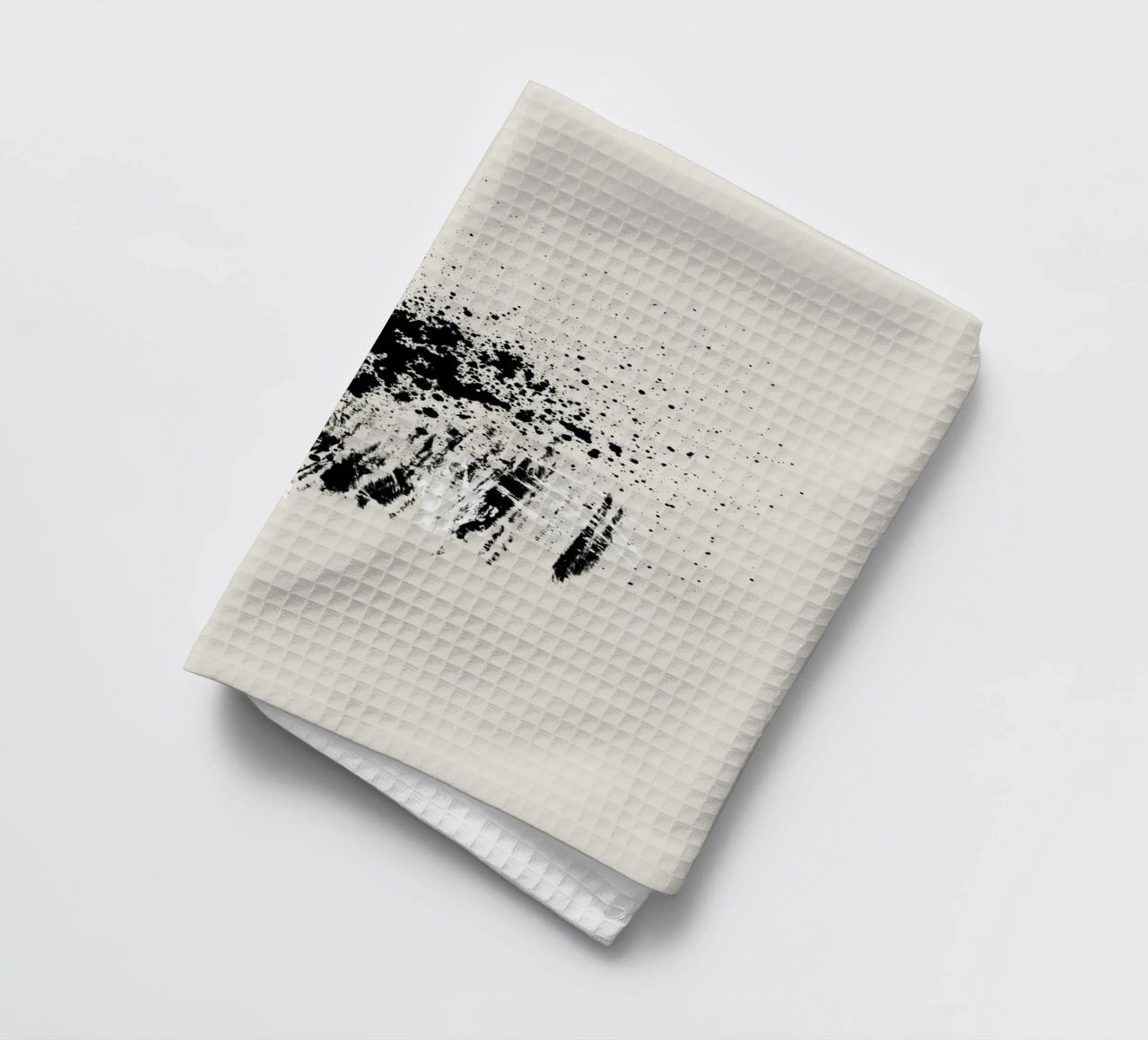 Paint splatters with shapes and lines in black and white canovaccio da cucina da Imaginative