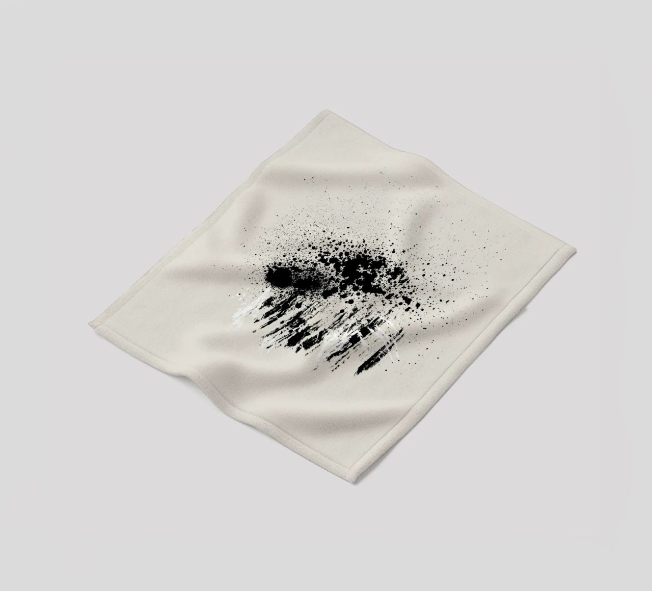 Paint splatters with shapes and lines in black and white coperta in pile da Imaginative