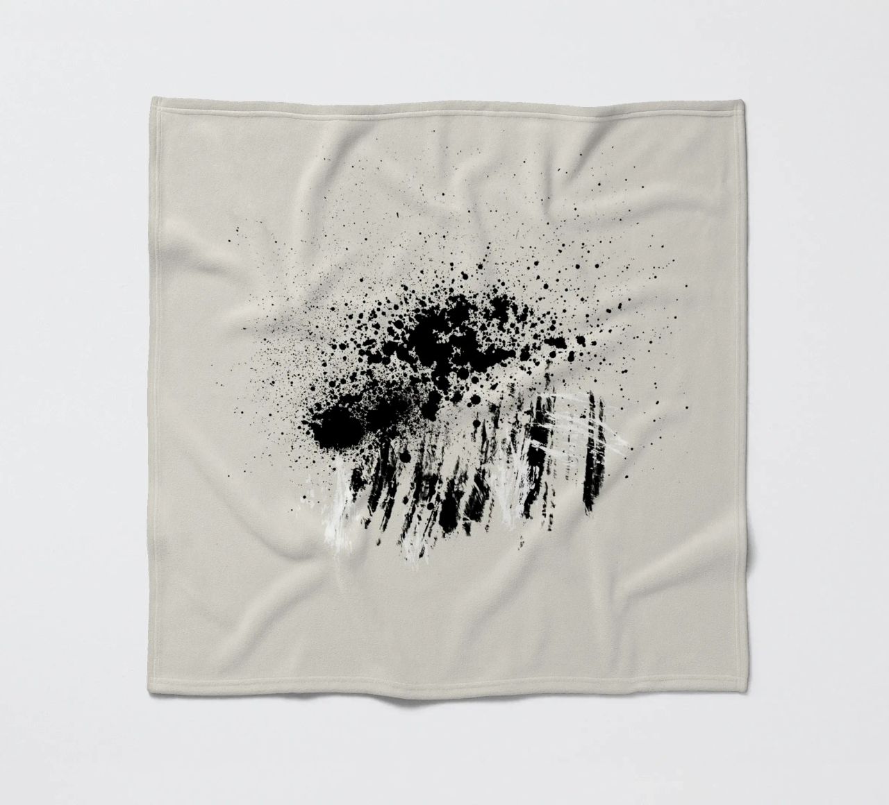 Paint splatters with shapes and lines in black and white coperta in pile da Imaginative