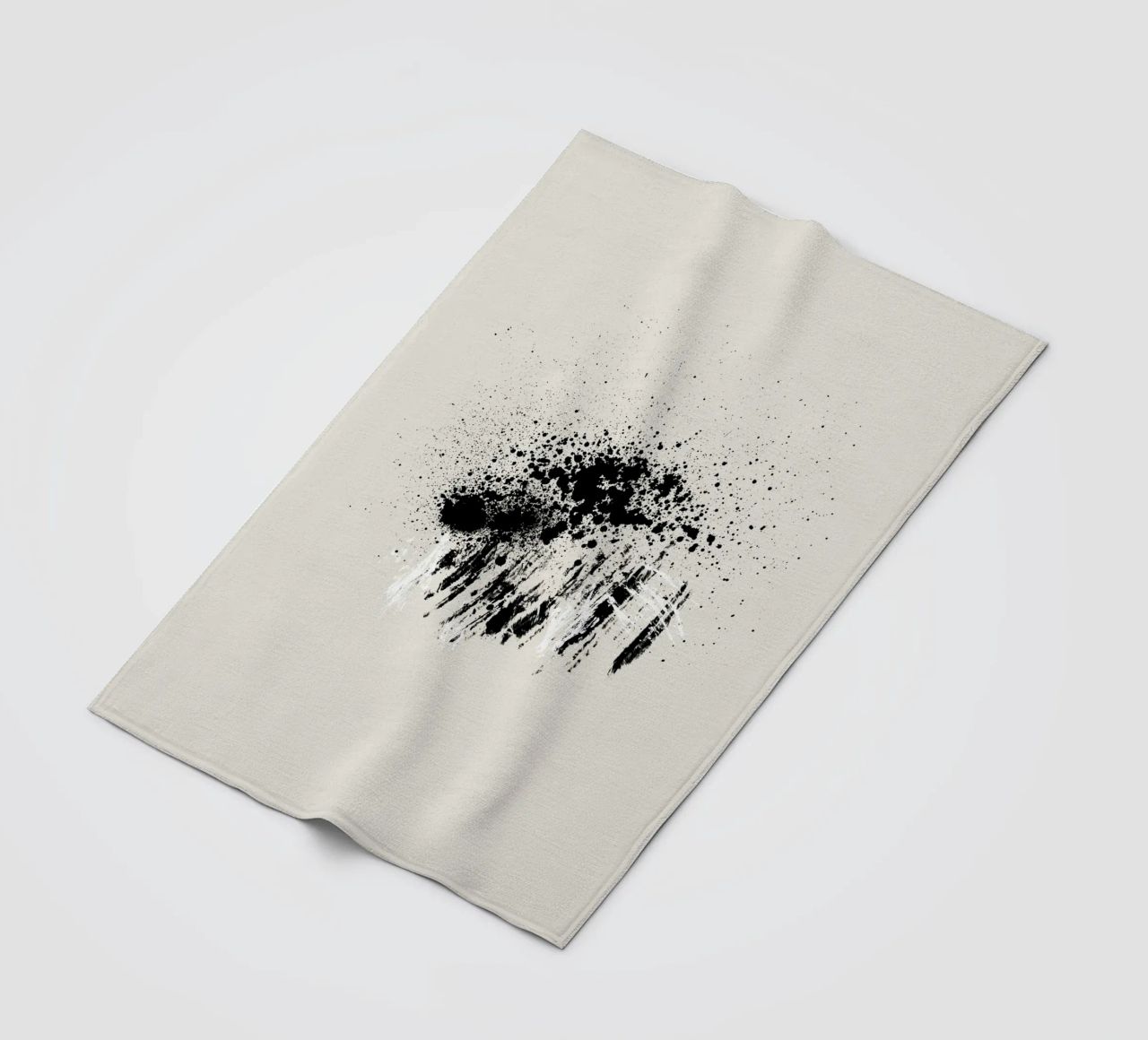 Paint splatters with shapes and lines in black and white coperta in pile da Imaginative