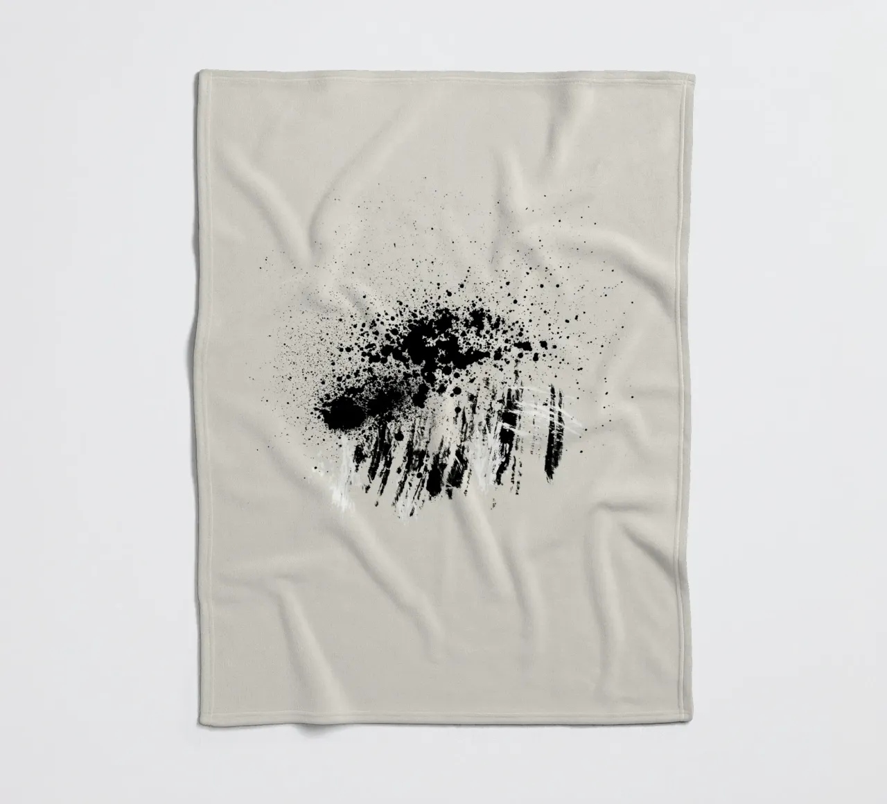 Paint splatters with shapes and lines in black and white coperta in pile da Imaginative