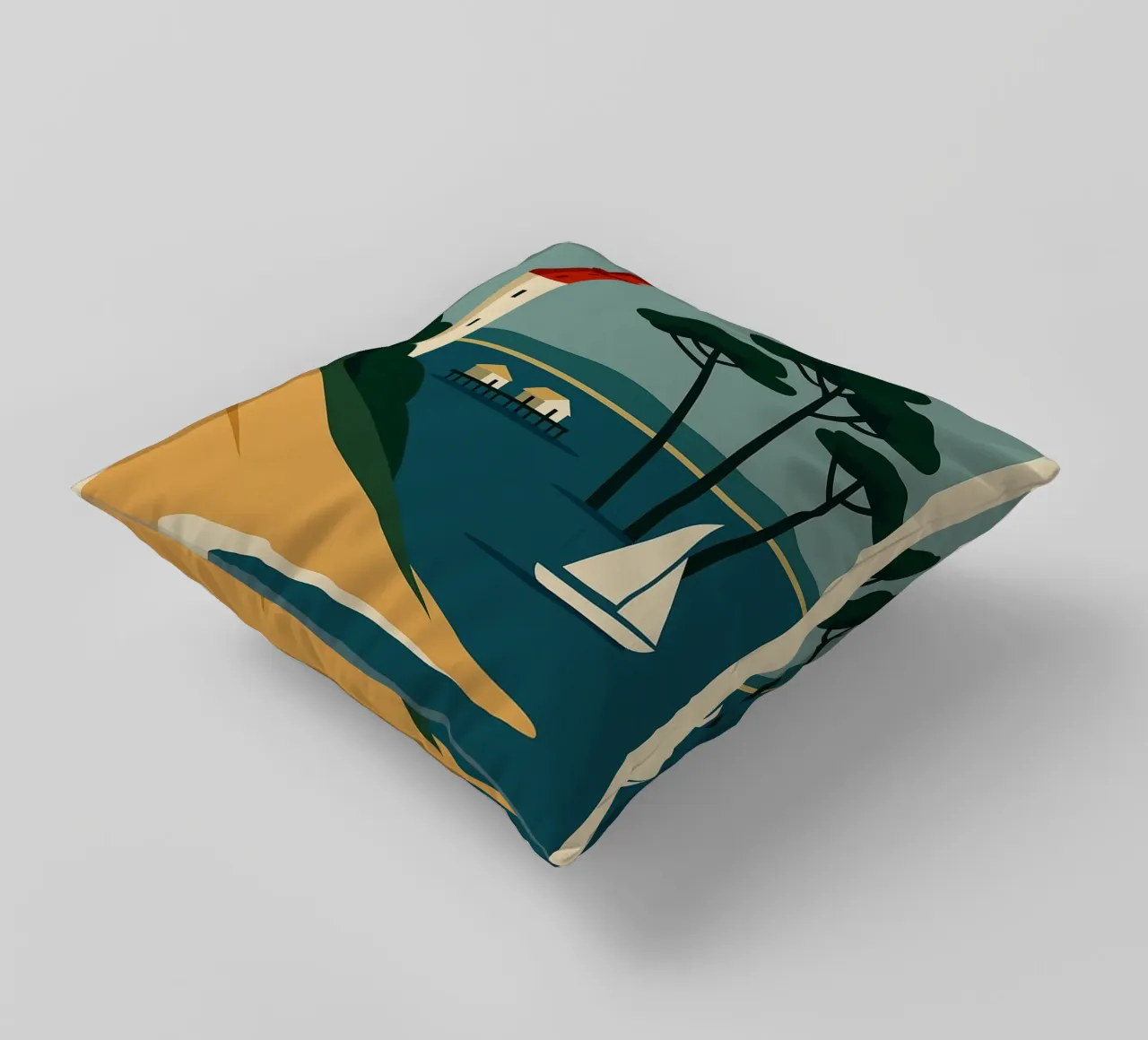 Cap Ferret - Atlantic charm on stylish display decorative cushion by JETLAG | affiches voyage