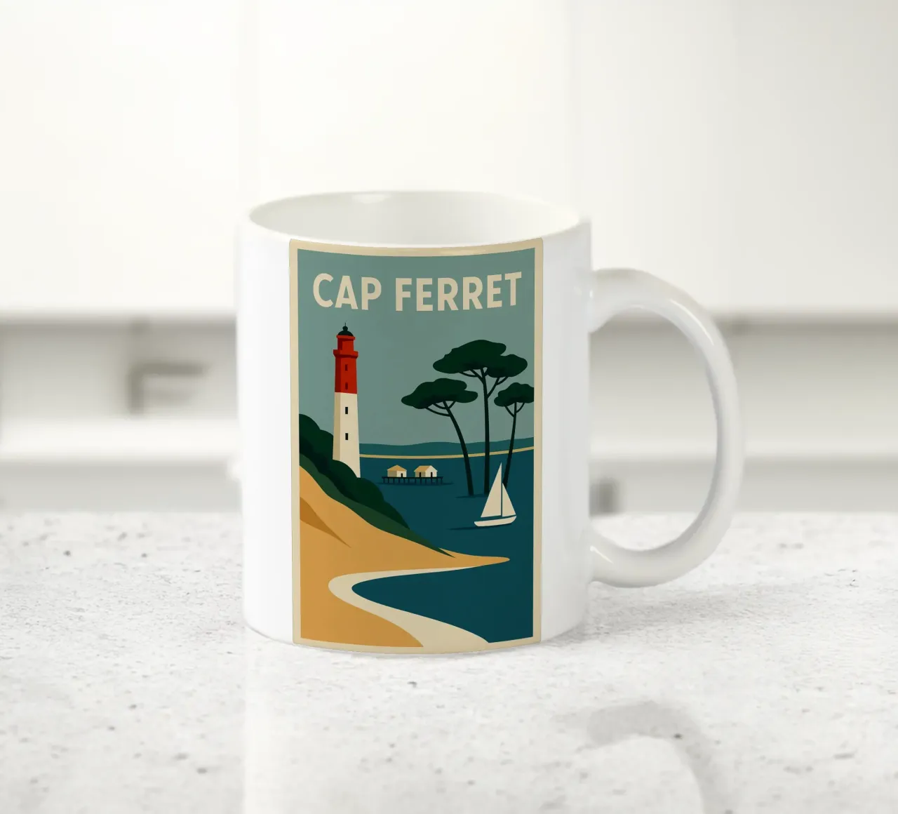 Cap Ferret - Fascino atlantico in bella mostra tazza in ceramica da JETLAG | affiches voyage