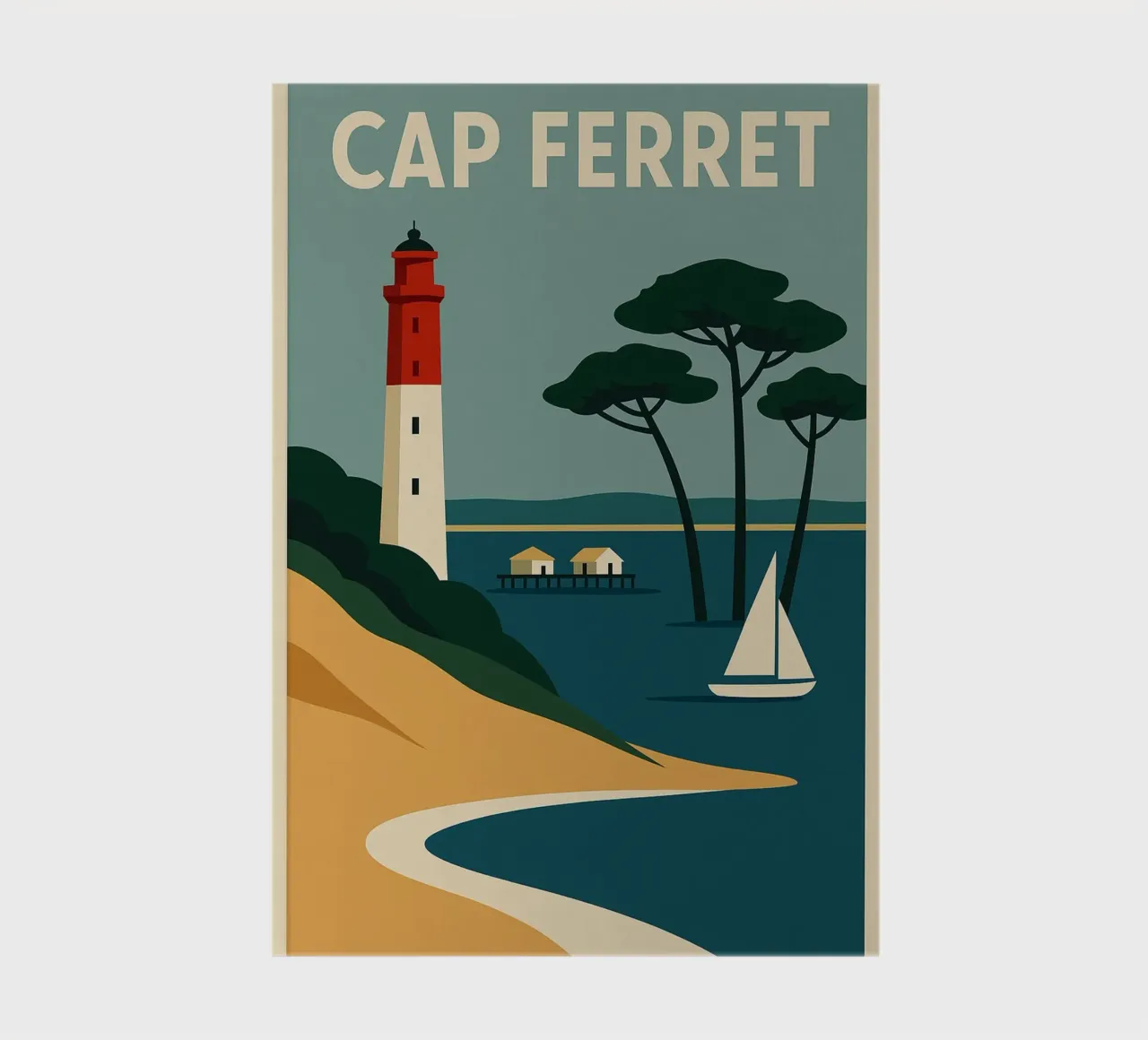 Cap Ferret - Atlantic charm on stylish display notebook by JETLAG | affiches voyage