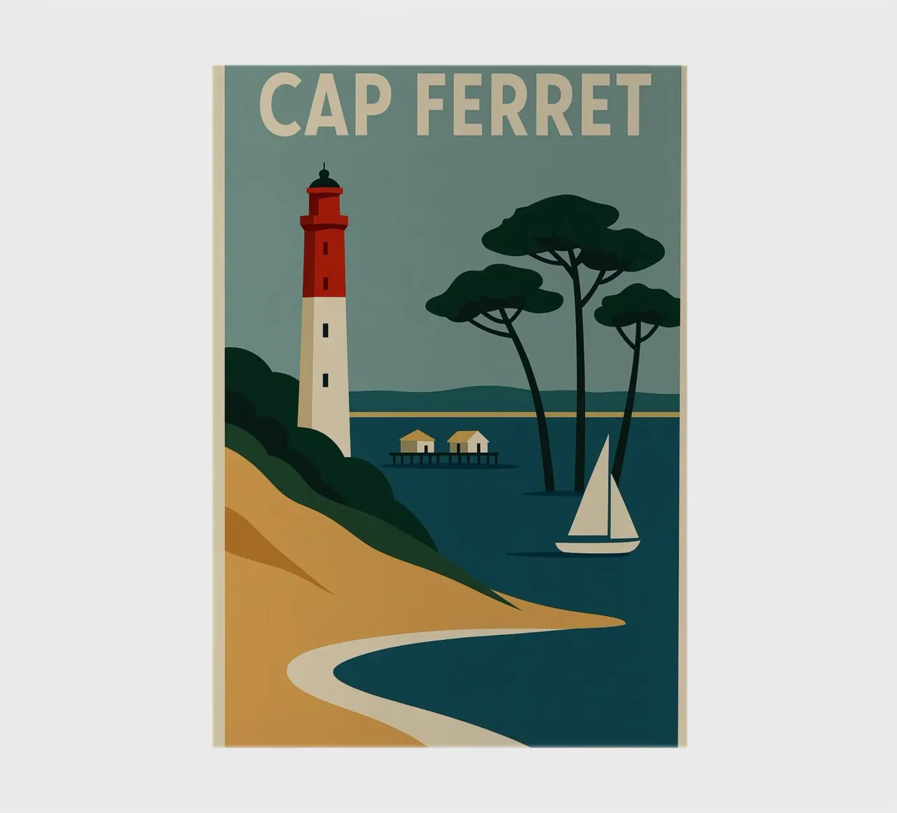 Cap Ferret - Atlantic charm on stylish display notebook by JETLAG | affiches voyage