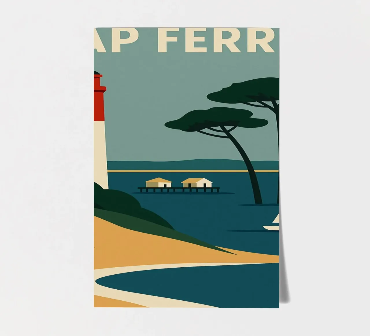 Cap Ferret - Atlantic charm on stylish display sticker sheet by JETLAG | affiches voyage