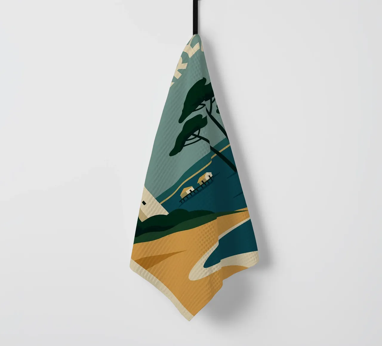 Cap Ferret - Atlantic charm on stylish display tea towel by JETLAG | affiches voyage