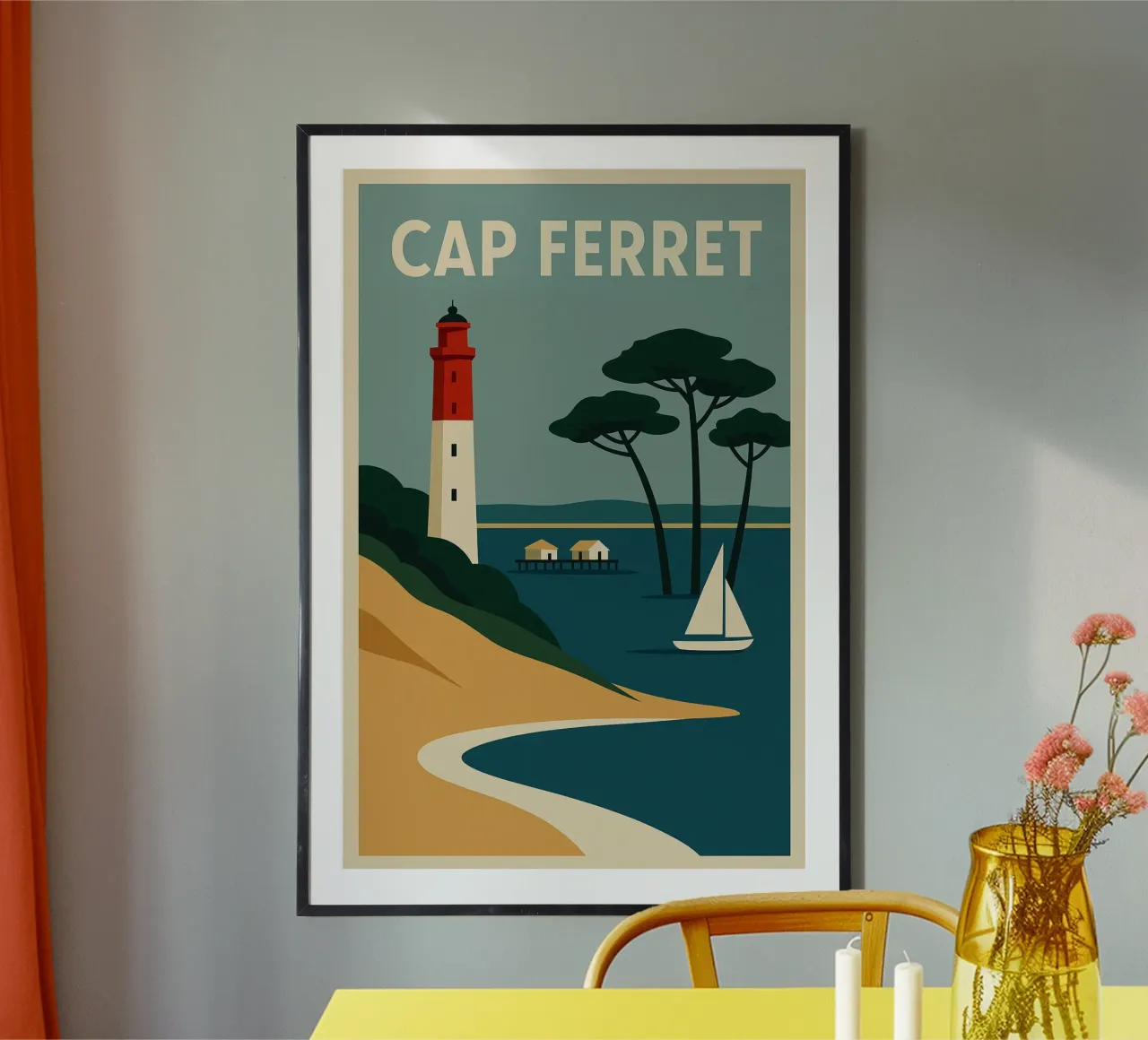 Cap Ferret - Atlantic charm on stylish display hahnemühle by JETLAG | affiches voyage