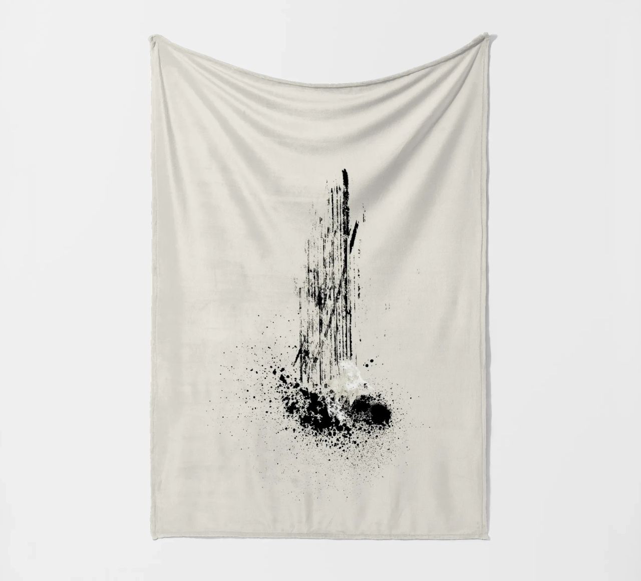 Modern and minimalist abstract with lines and paint splatter coperta in pile da Imaginative
