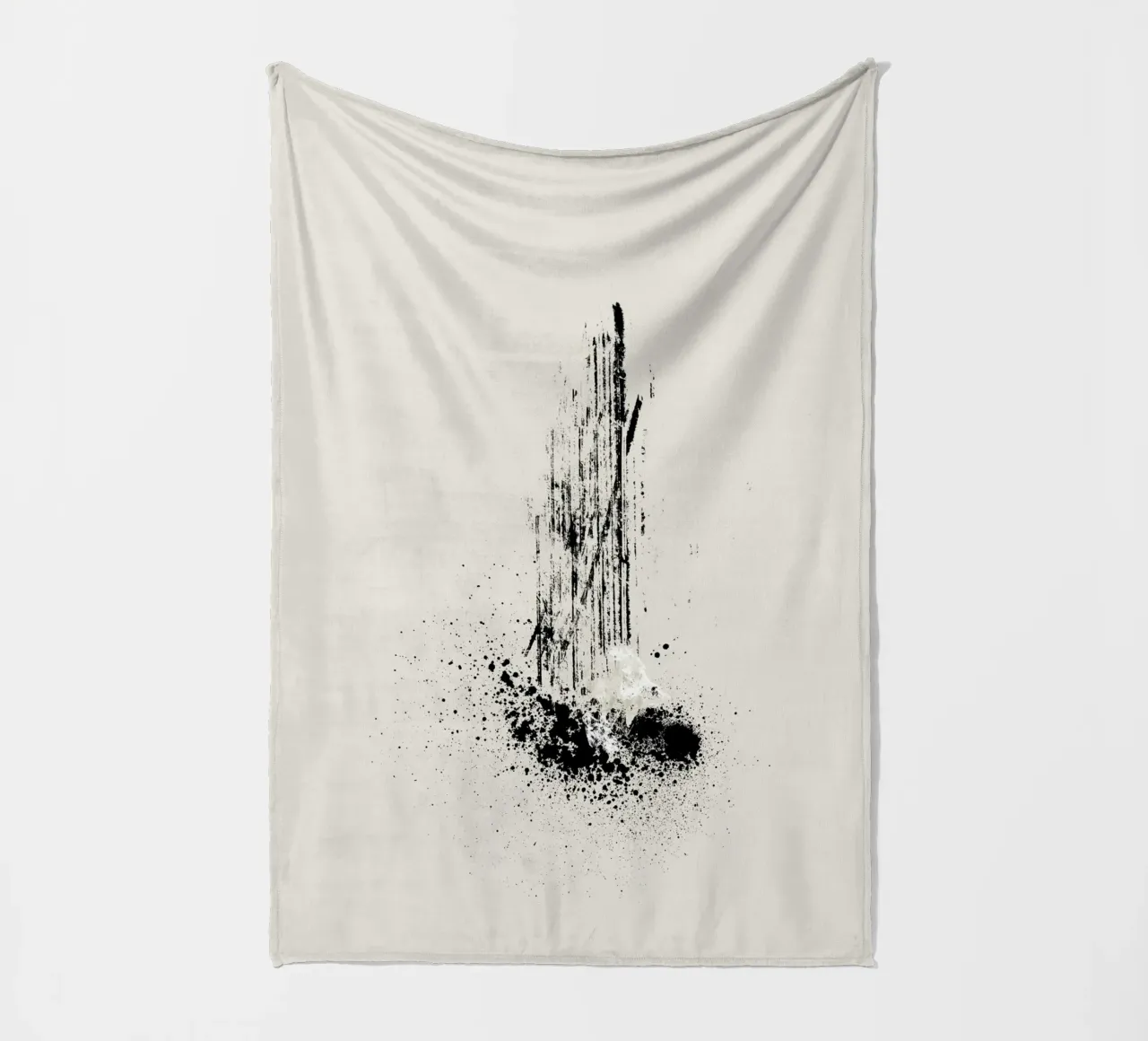 Modern and minimalist abstract with lines and paint splatter manta de franela de Imaginative
