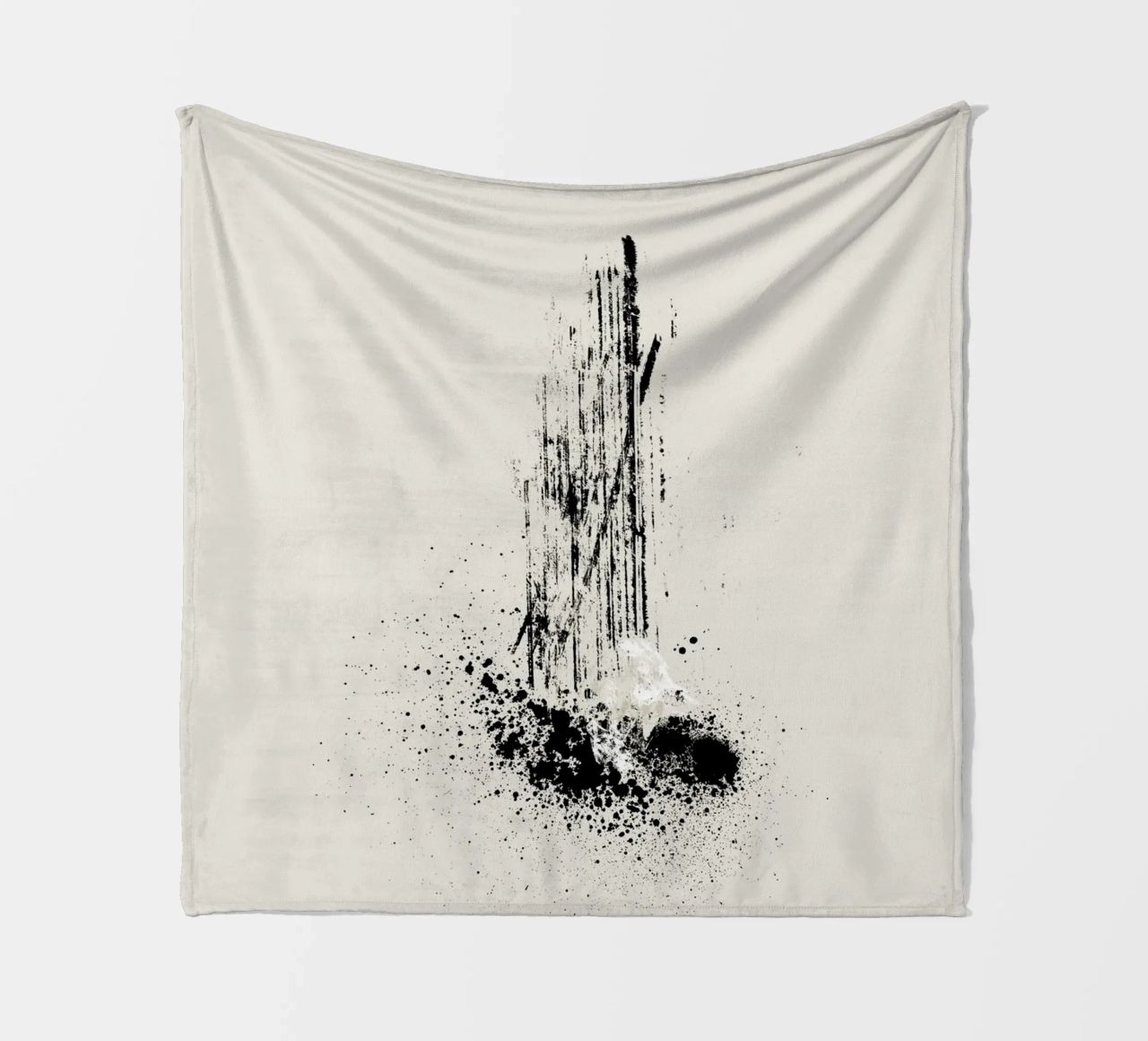Modern and minimalist abstract with lines and paint splatter coperta in pile da Imaginative