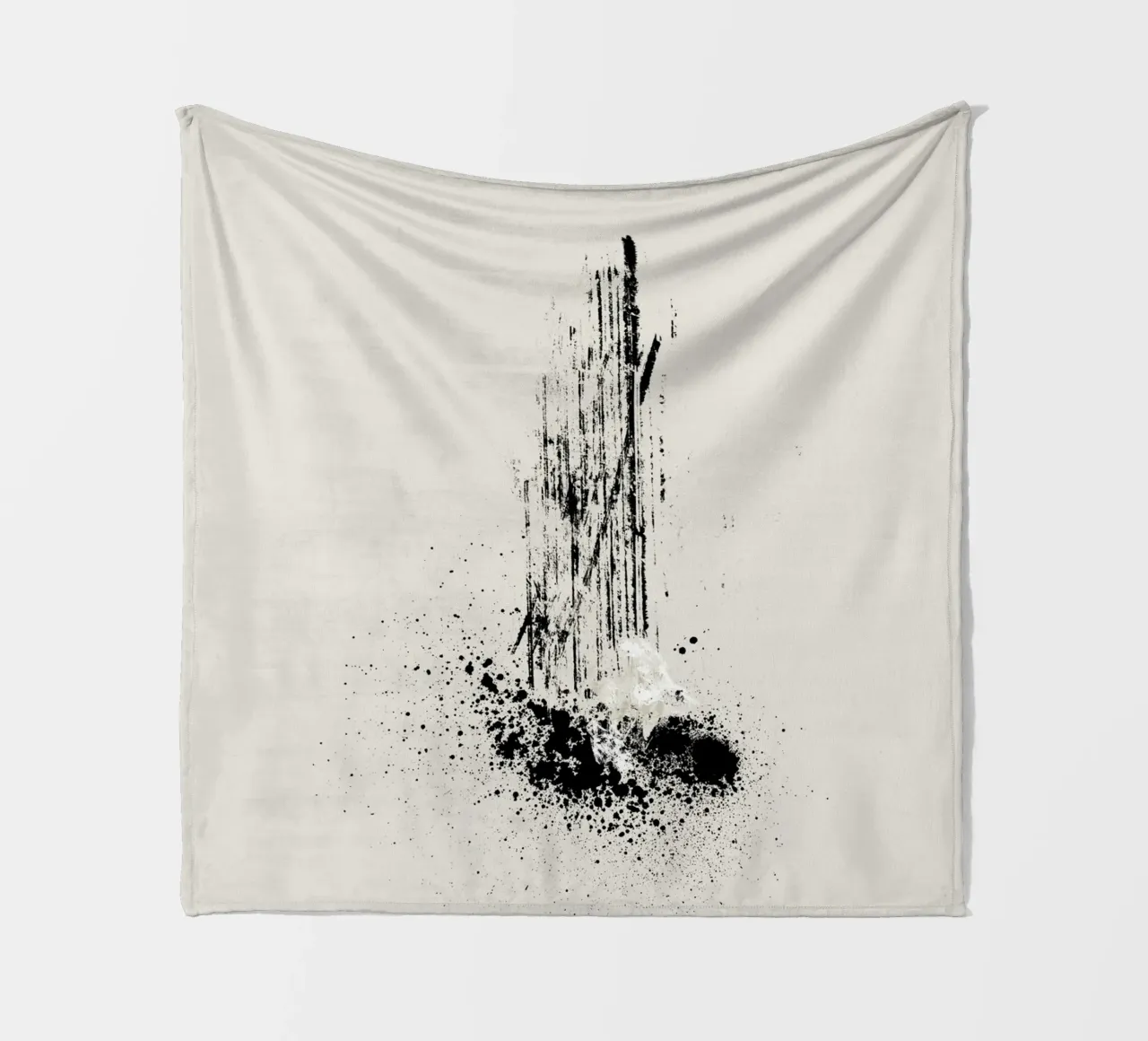 Modern and minimalist abstract with lines and paint splatter coperta in pile da Imaginative