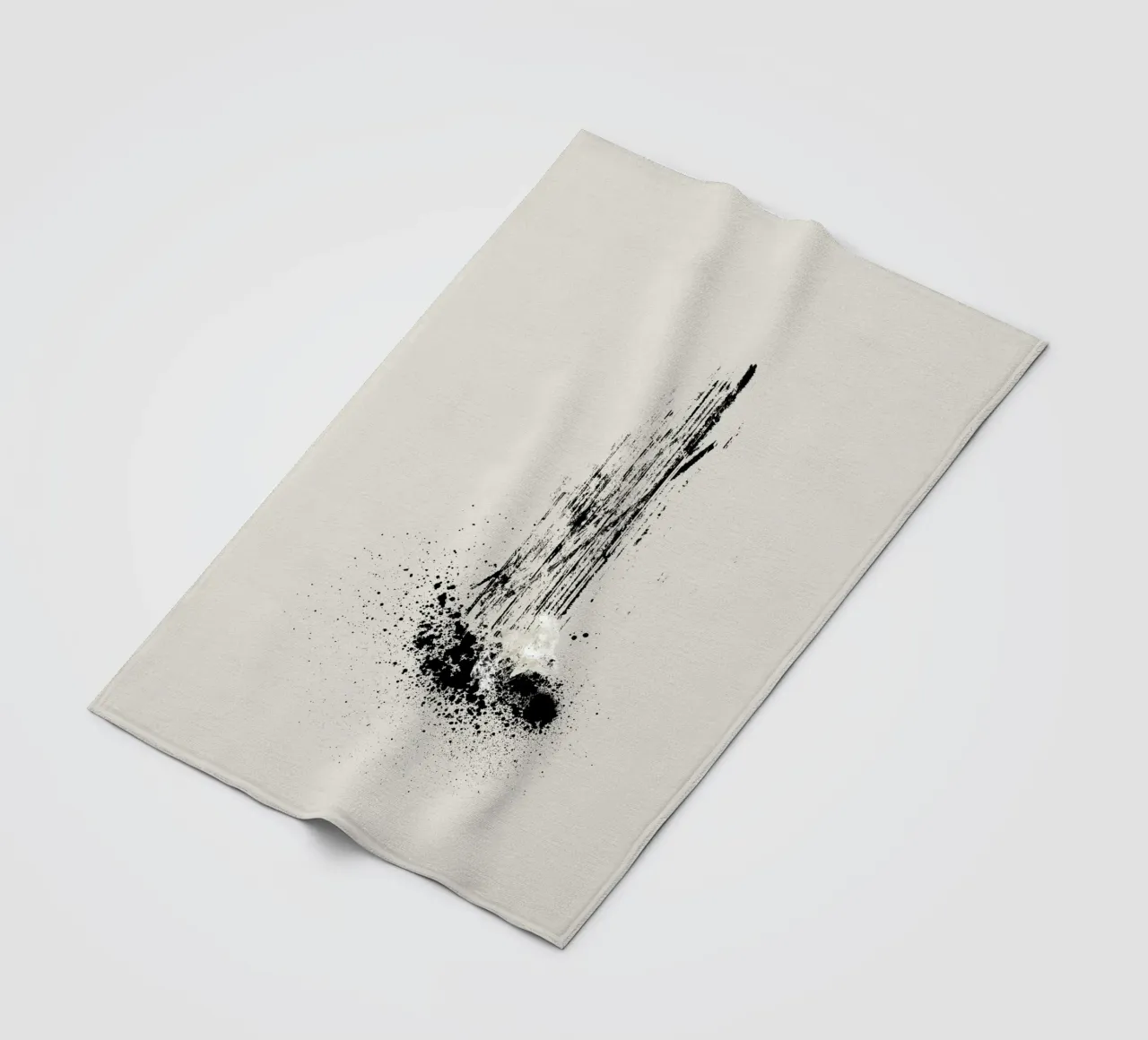 Modern and minimalist abstract with lines and paint splatter Fleecedecke von Imaginative