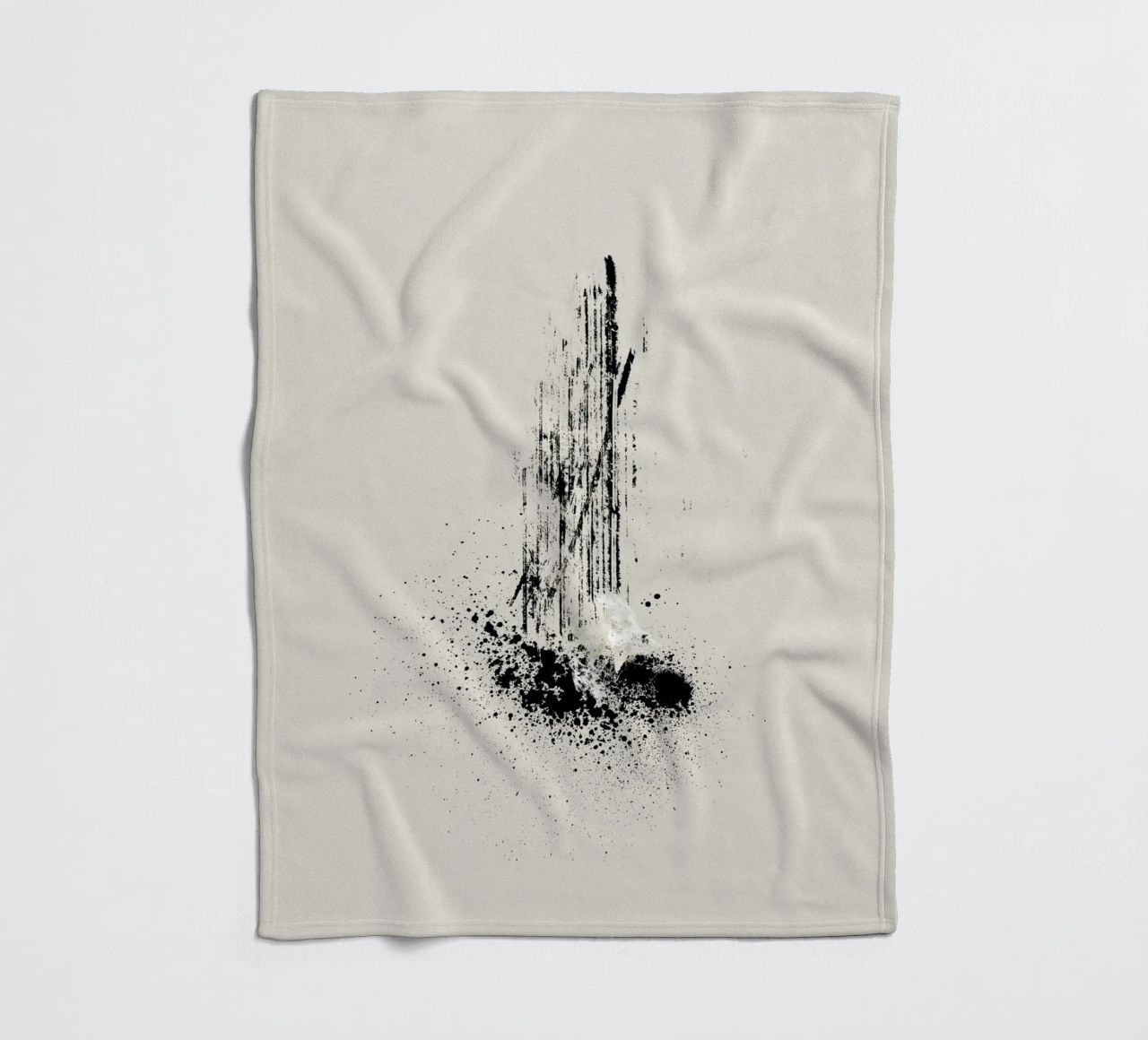 Modern and minimalist abstract with lines and paint splatter coperta in pile da Imaginative