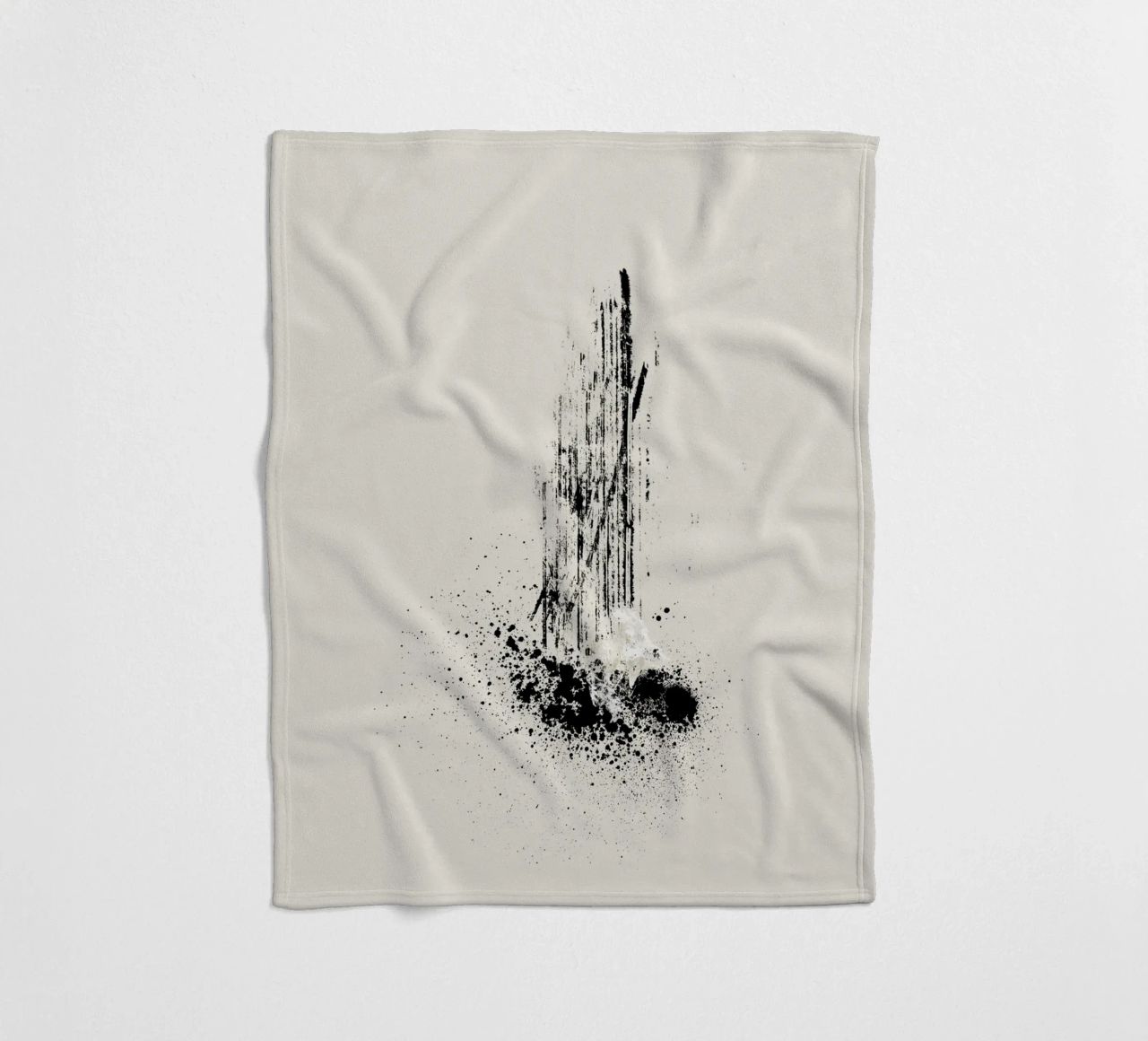 Modern and minimalist abstract with lines and paint splatter coperta in pile da Imaginative