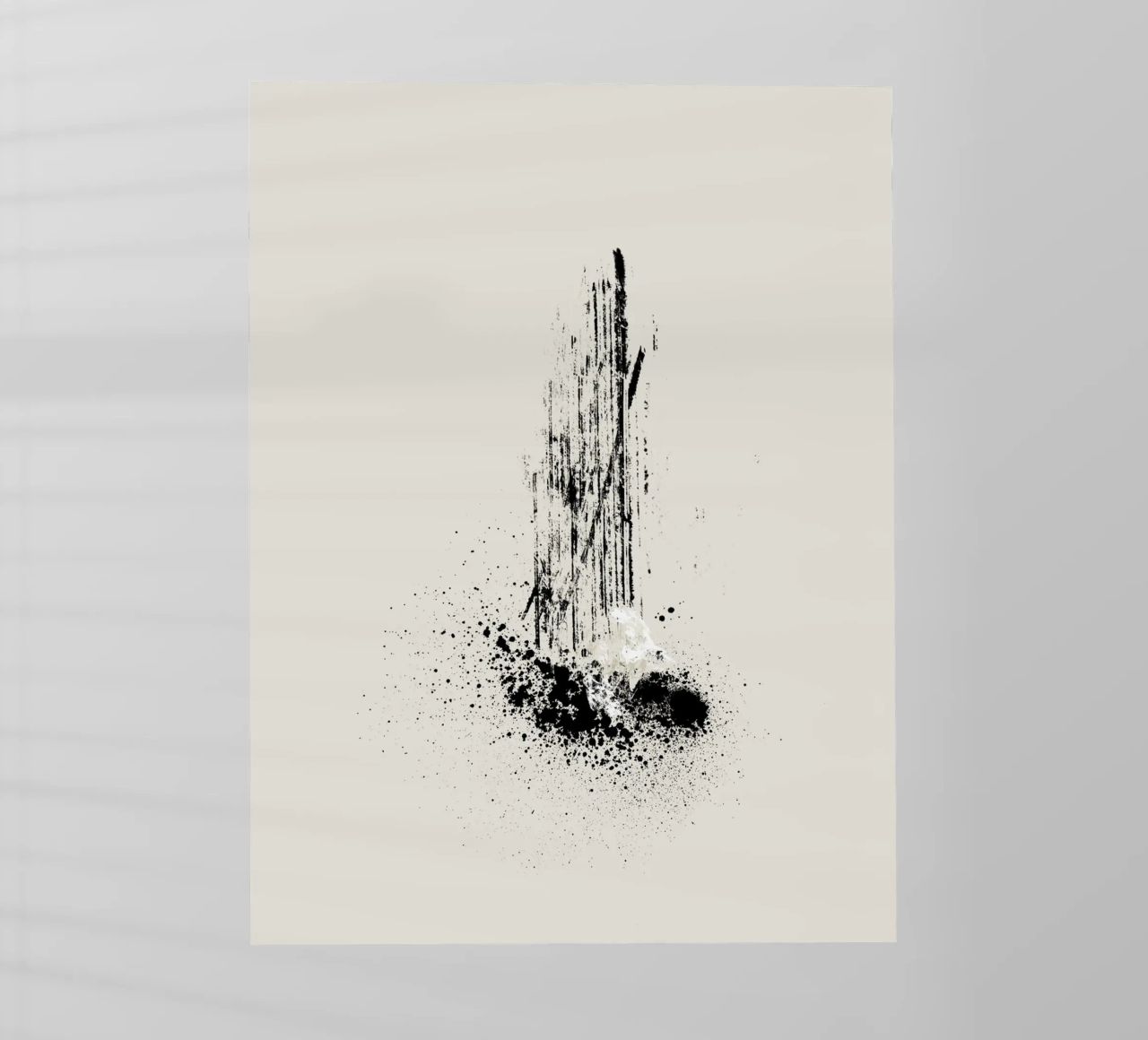 Modern and minimalist abstract with lines and paint splatter pellicola backlit da Imaginative