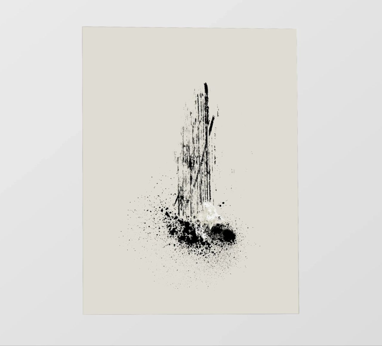 Modern and minimalist abstract with lines and paint splatter papel para pared de Imaginative