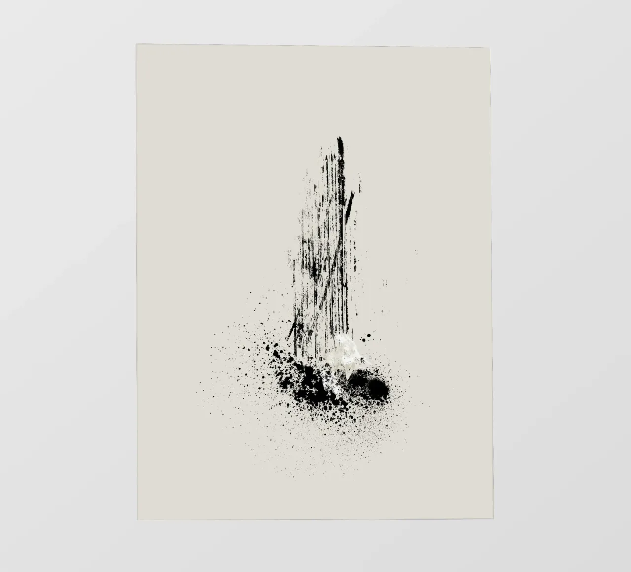 Modern and minimalist abstract with lines and paint splatter bâche pvc de Imaginative