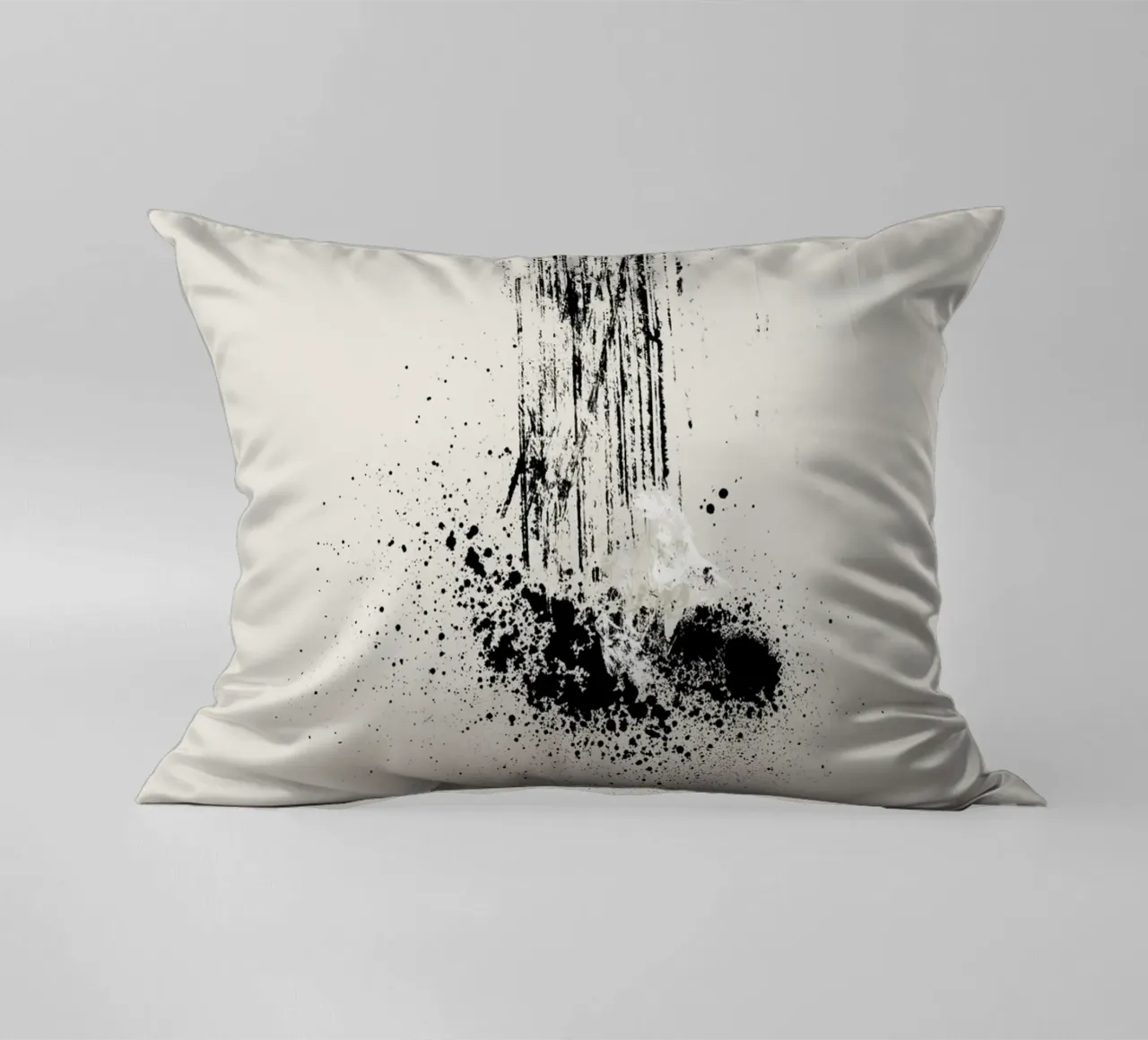 Modern and minimalist abstract with lines and paint splatter cuscino da Imaginative
