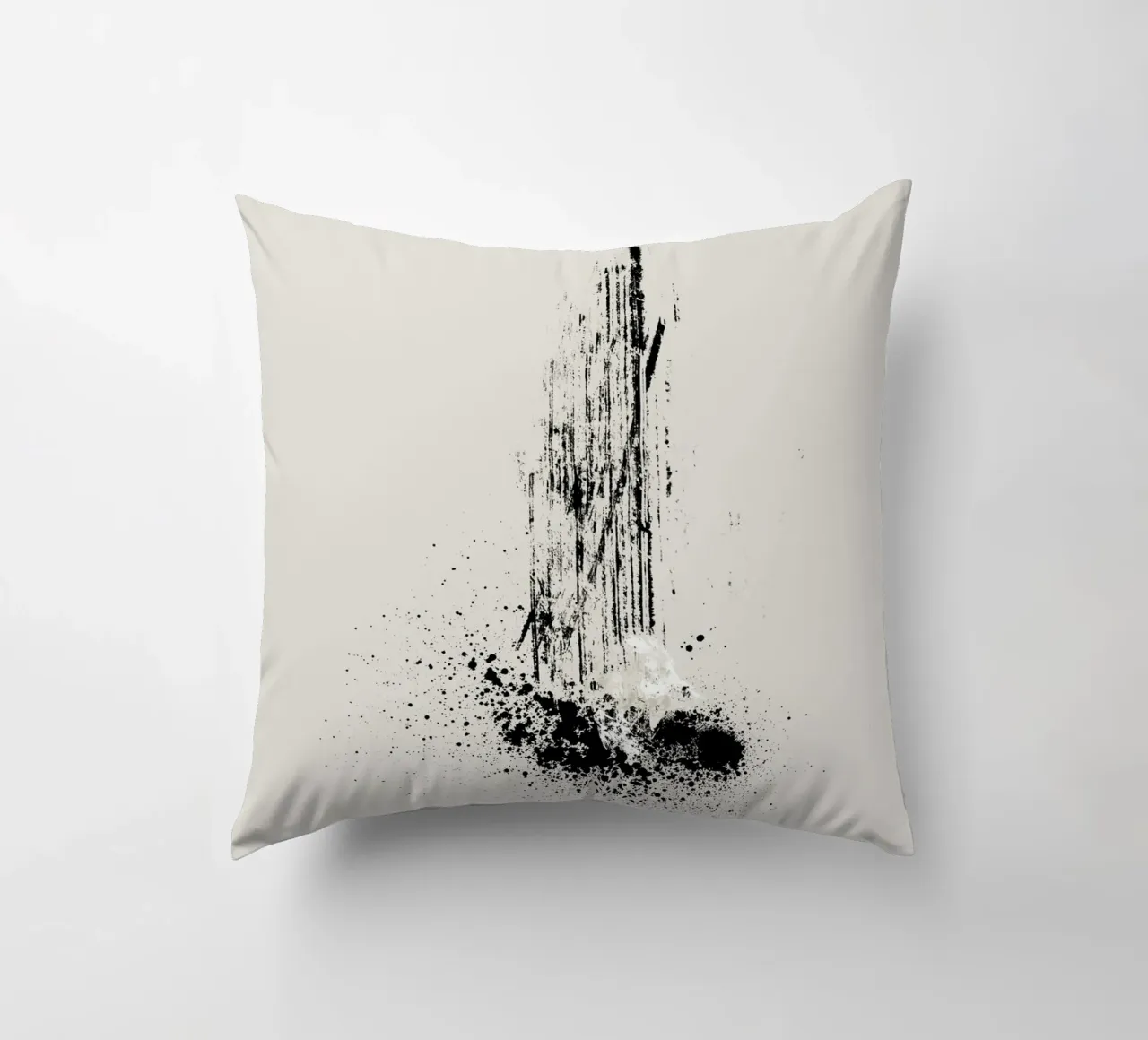 Modern and minimalist abstract with lines and paint splatter cuscino da Imaginative