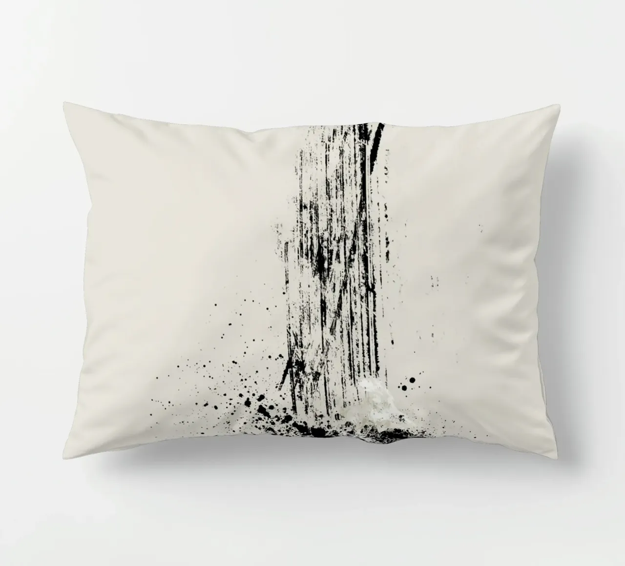 Modern and minimalist abstract with lines and paint splatter cuscino da Imaginative