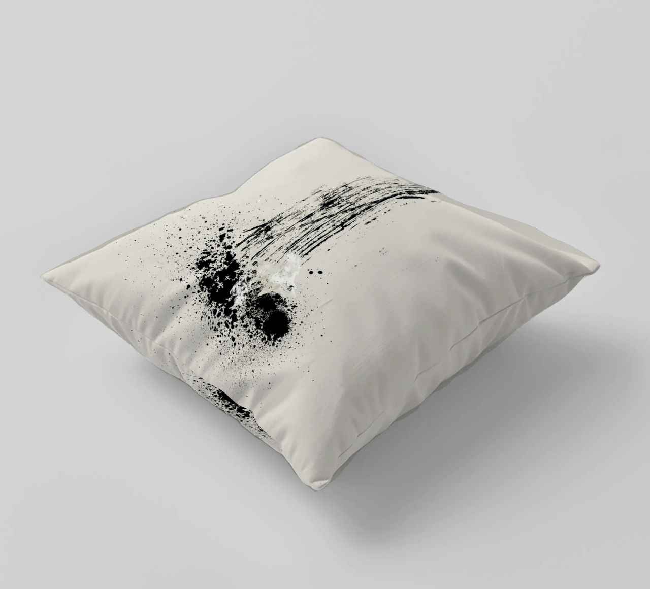 Modern and minimalist abstract with lines and paint splatter cuscino da Imaginative