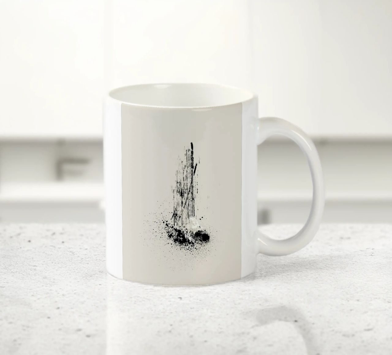 Modern and minimalist abstract with lines and paint splatter tazza in ceramica da Imaginative