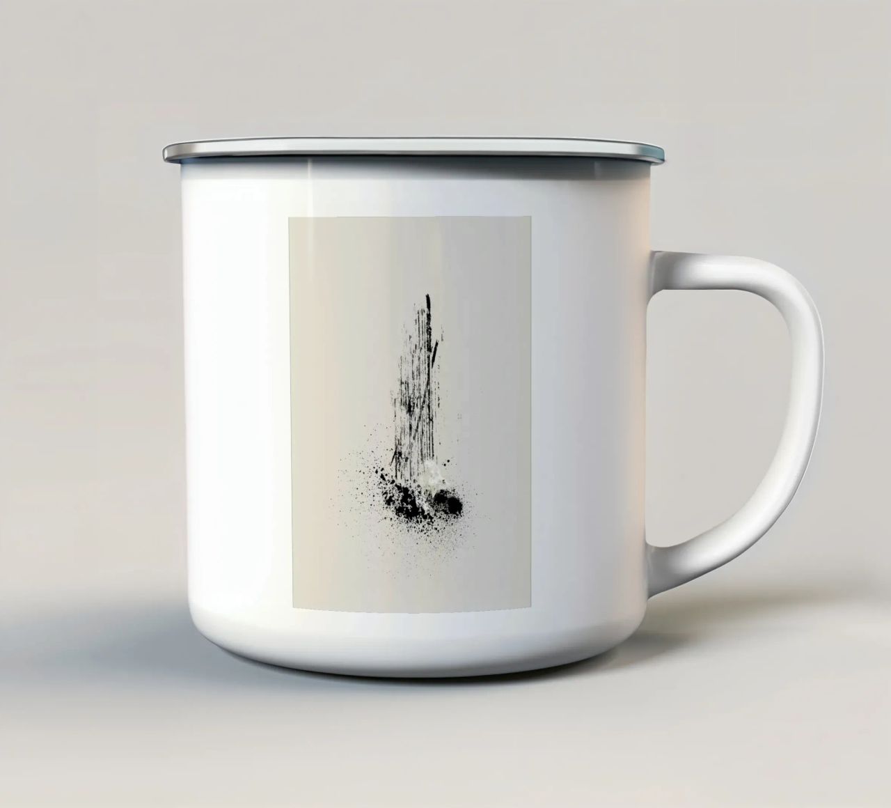 Modern and minimalist abstract with lines and paint splatter tazza in smalto da Imaginative