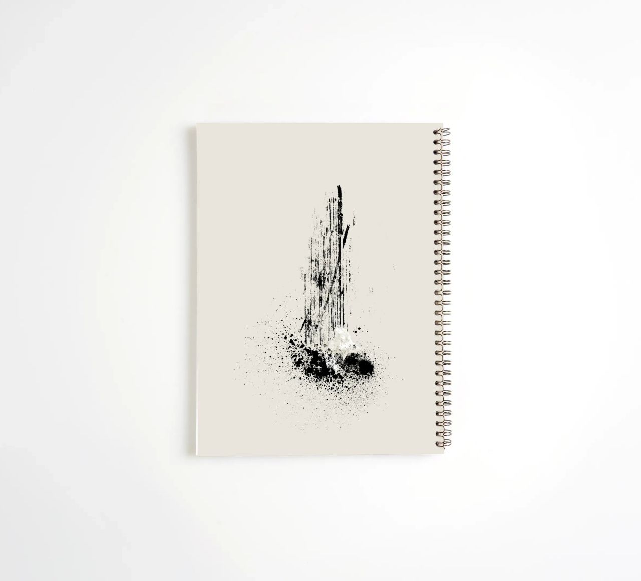 Modern and minimalist abstract with lines and paint splatter spiral notebook by Imaginative