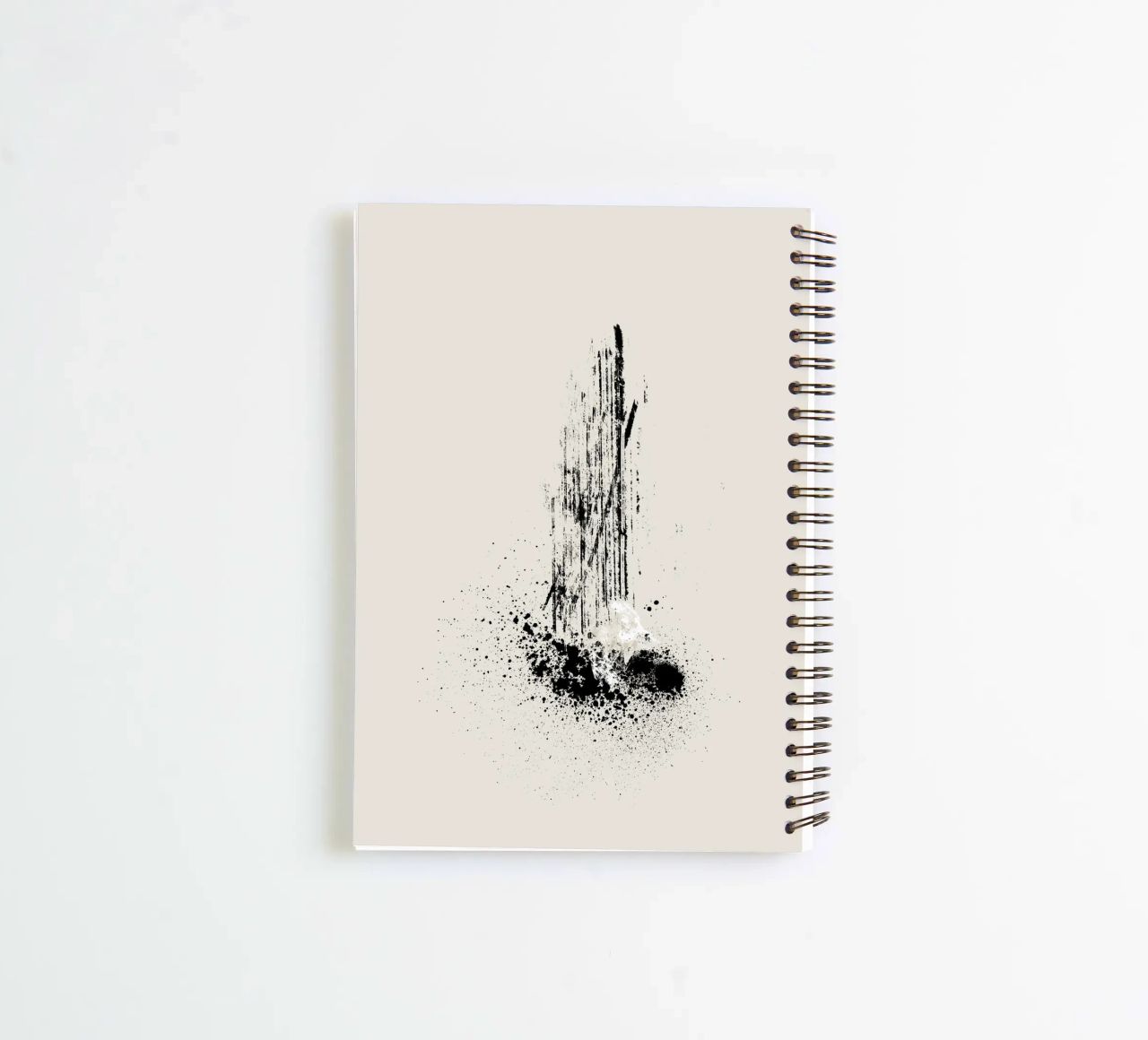 Modern and minimalist abstract with lines and paint splatter spiral notebook by Imaginative