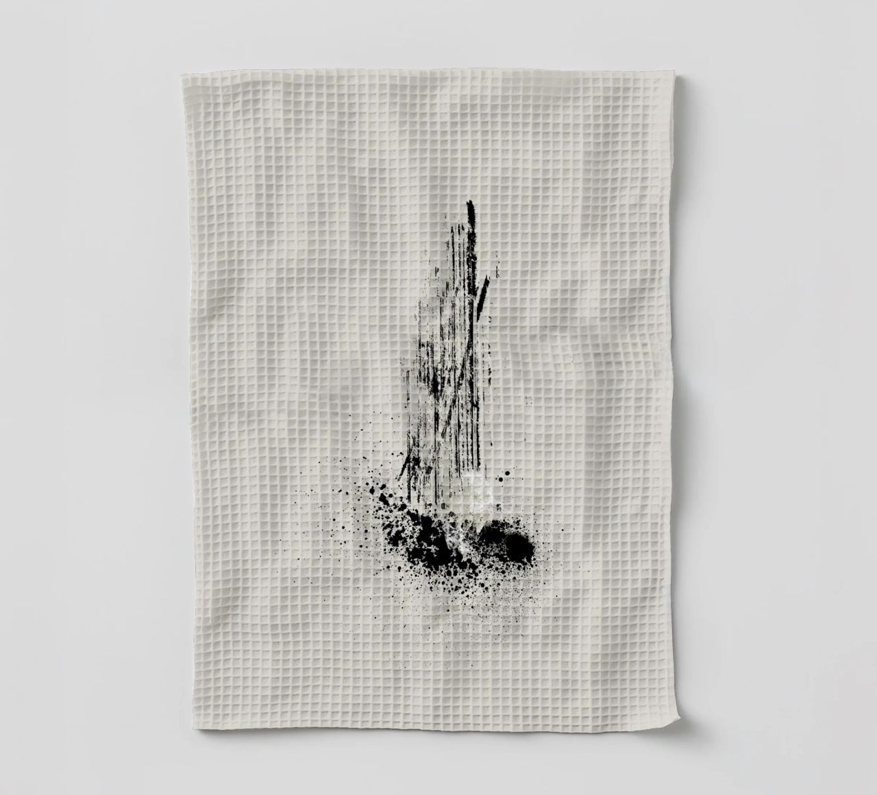 Modern and minimalist abstract with lines and paint splatter canovaccio da cucina da Imaginative