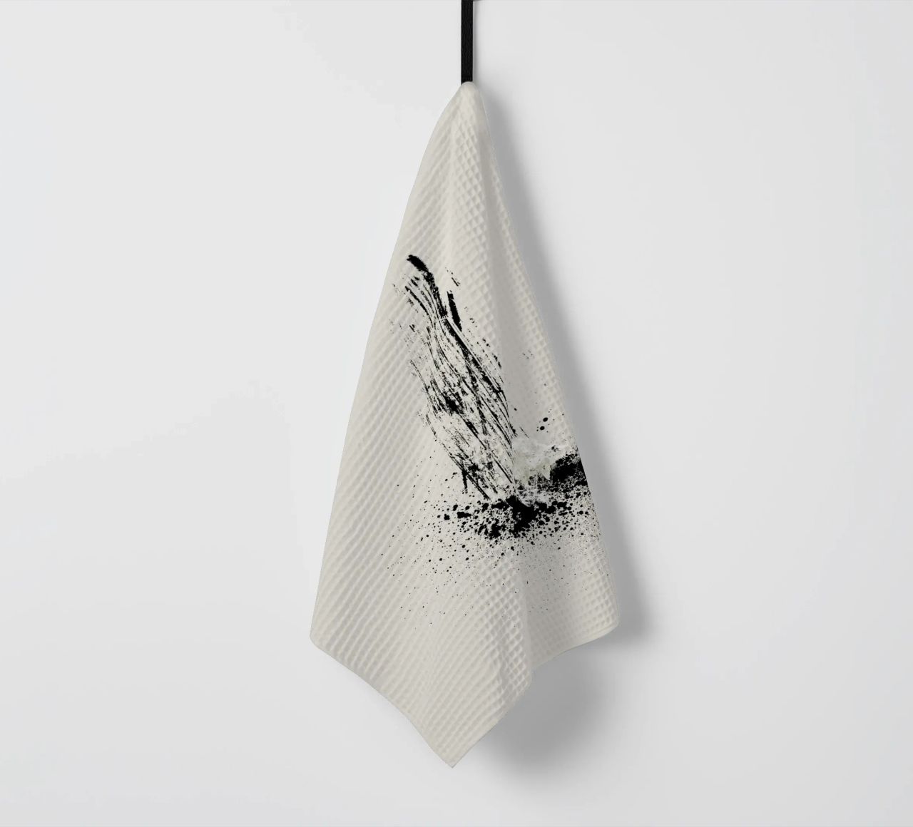 Modern and minimalist abstract with lines and paint splatter canovaccio da cucina da Imaginative