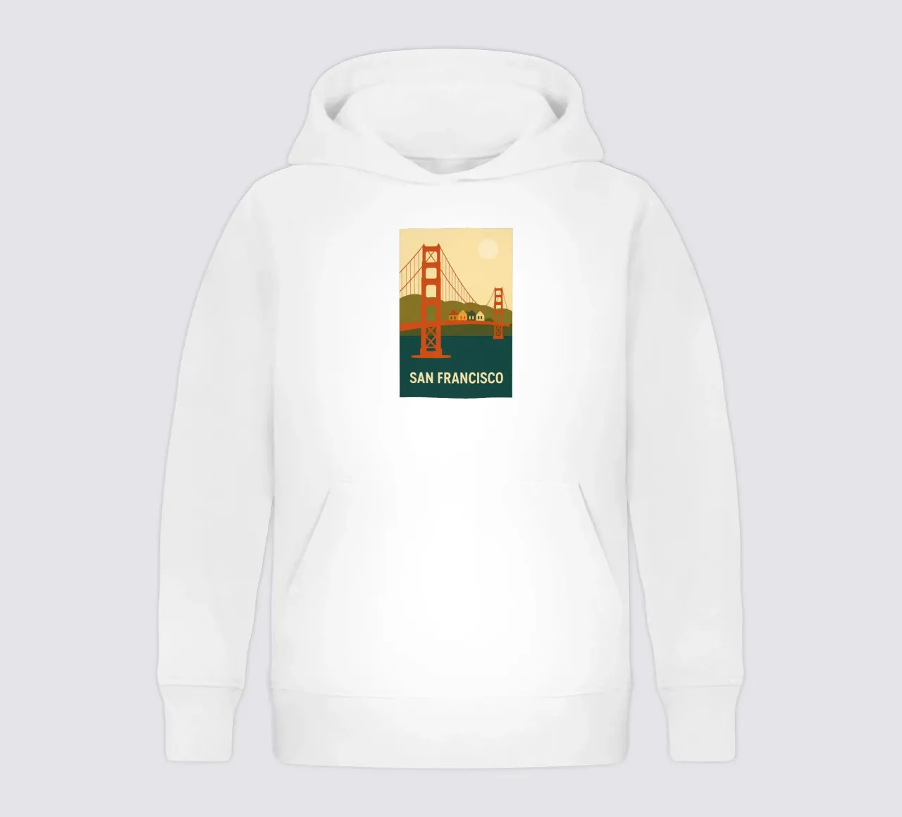 San Francisco - A graphic version of the Golden Gate icon kids hoodie by JETLAG | affiches voyage