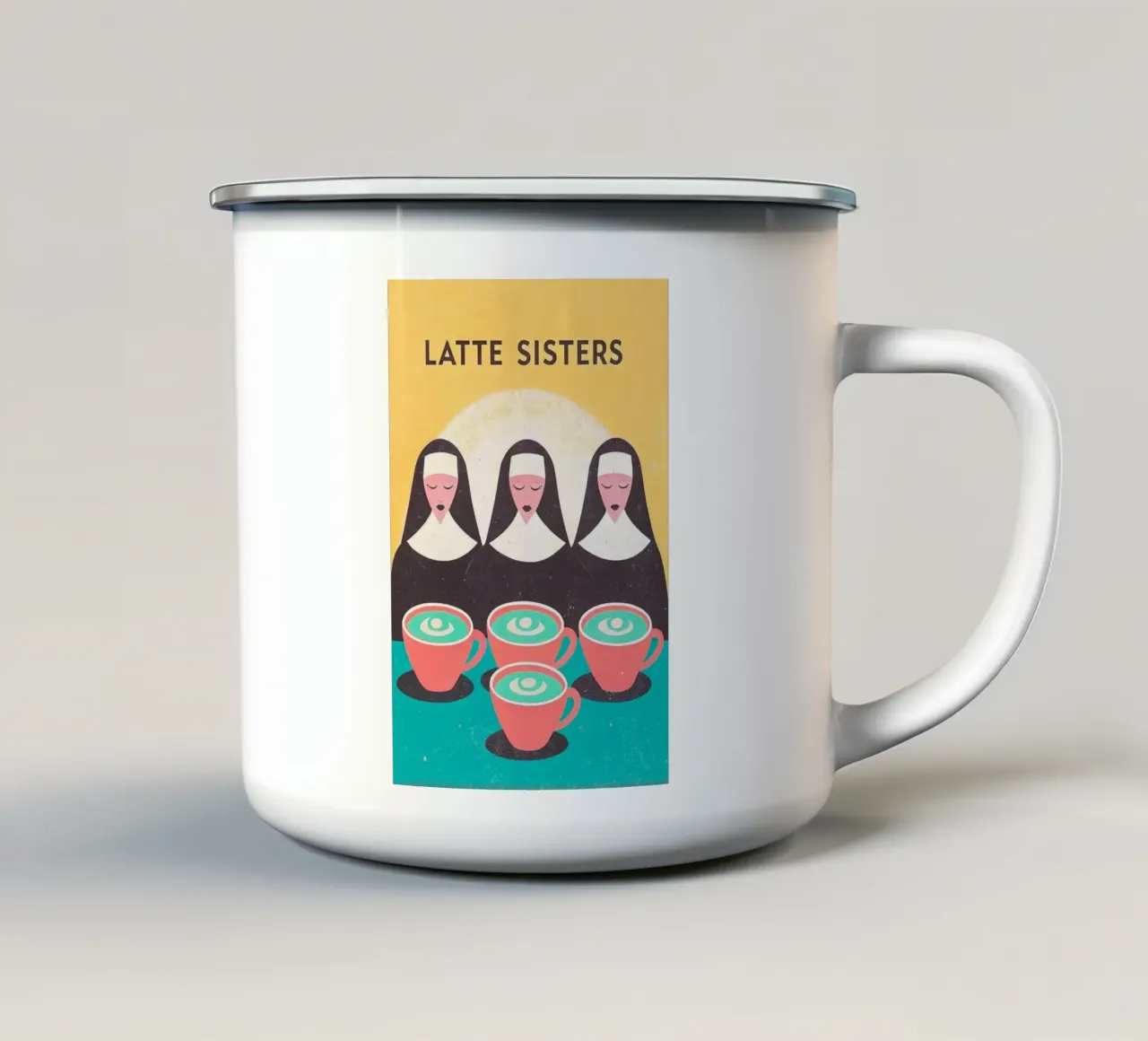 latte sister tazza in smalto da ralliness