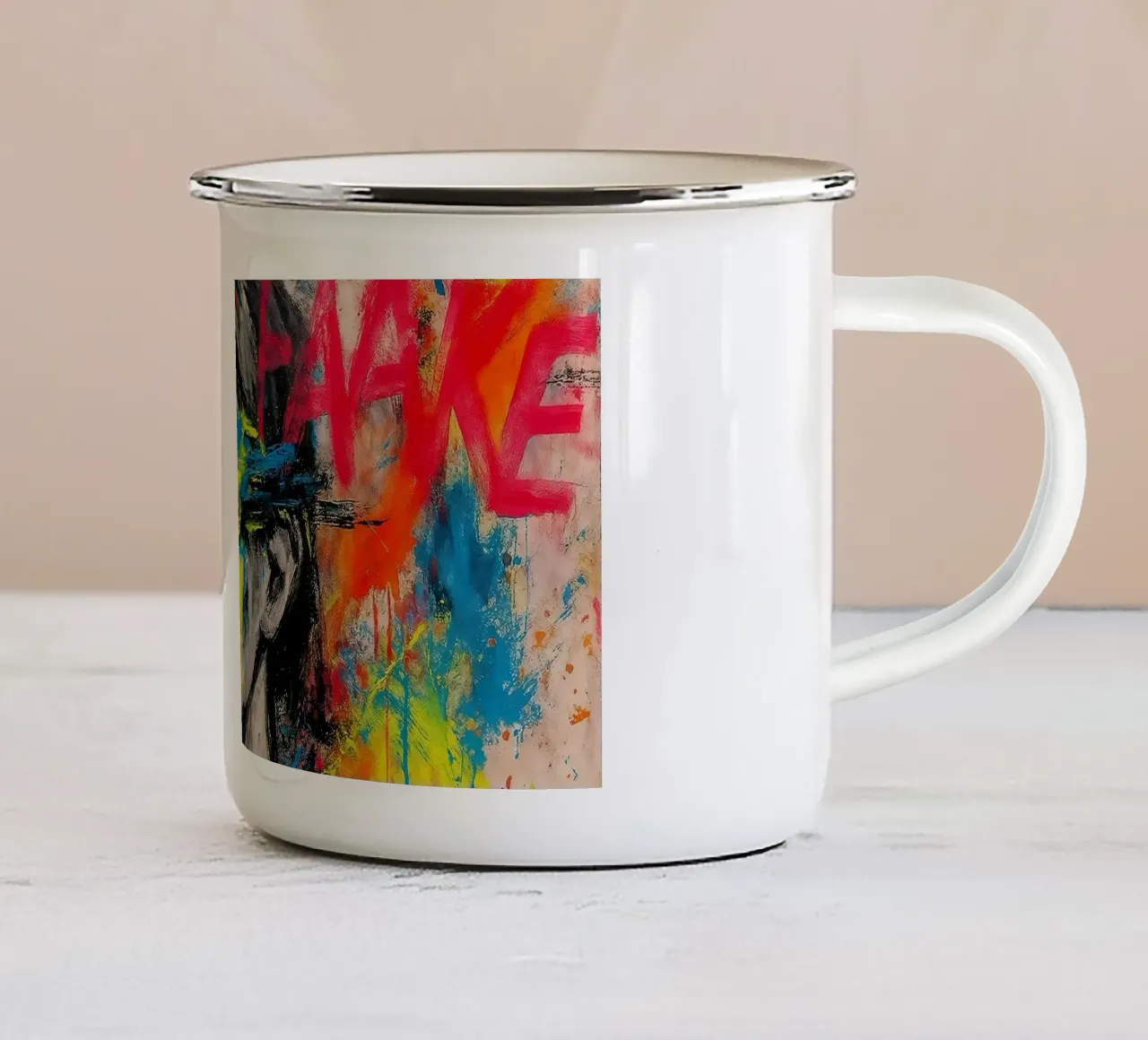 FAKE//REAL tazza in smalto da KUNSTstück