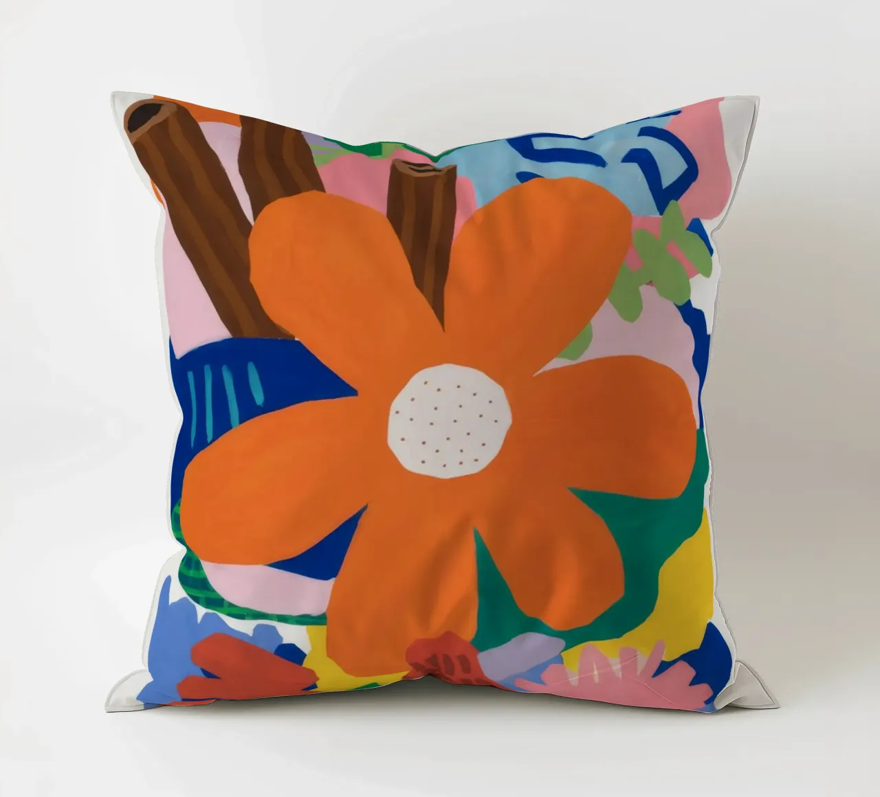Abstract Botanical Burst decorative cushion by Ember Stone