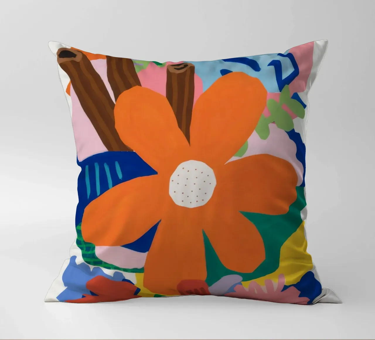 Abstract Botanical Burst decorative cushion by Ember Stone
