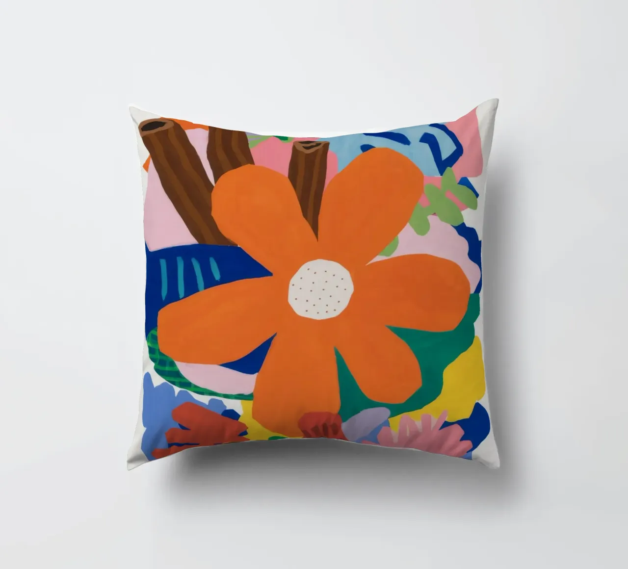 Abstract Botanical Burst decorative cushion by Ember Stone