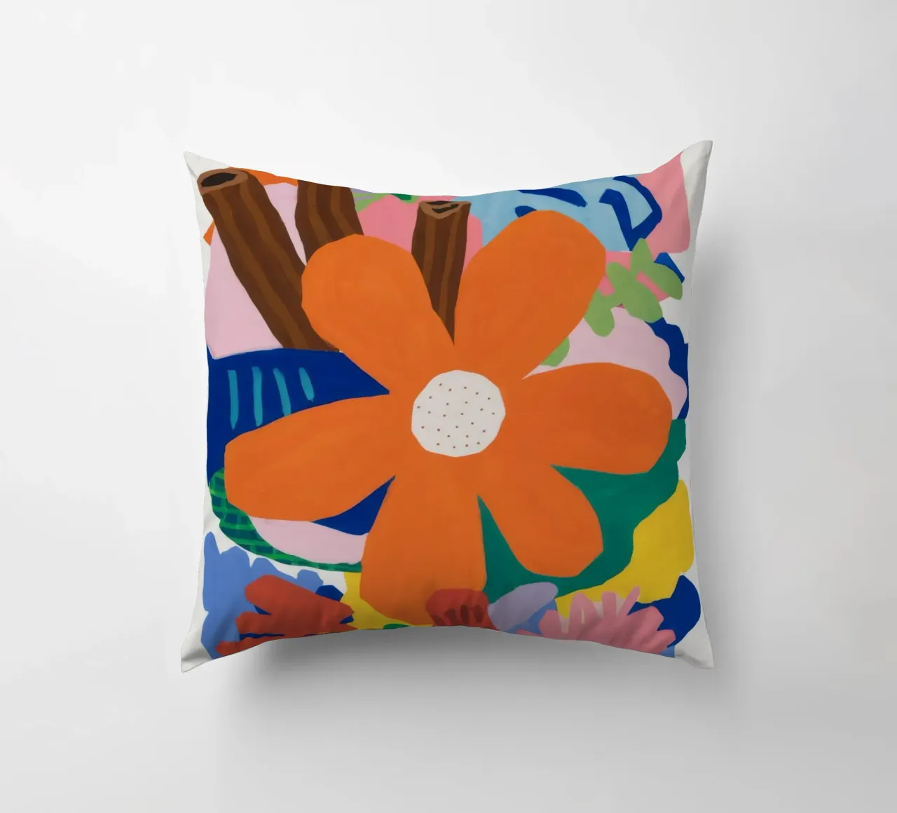 Abstract Botanical Burst decorative cushion by Ember Stone