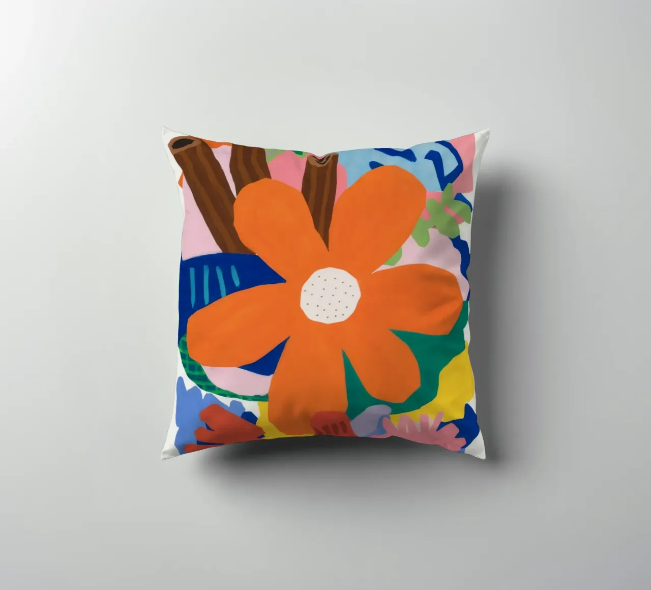 Abstract Botanical Burst decorative cushion by Ember Stone
