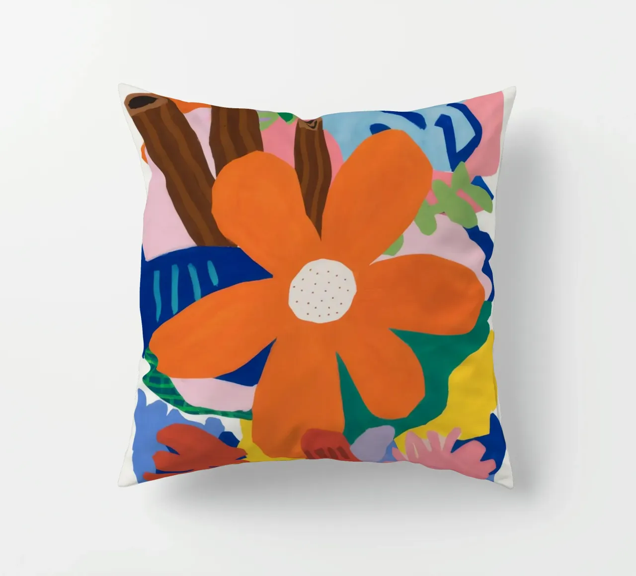 Abstract Botanical Burst decorative cushion by Ember Stone