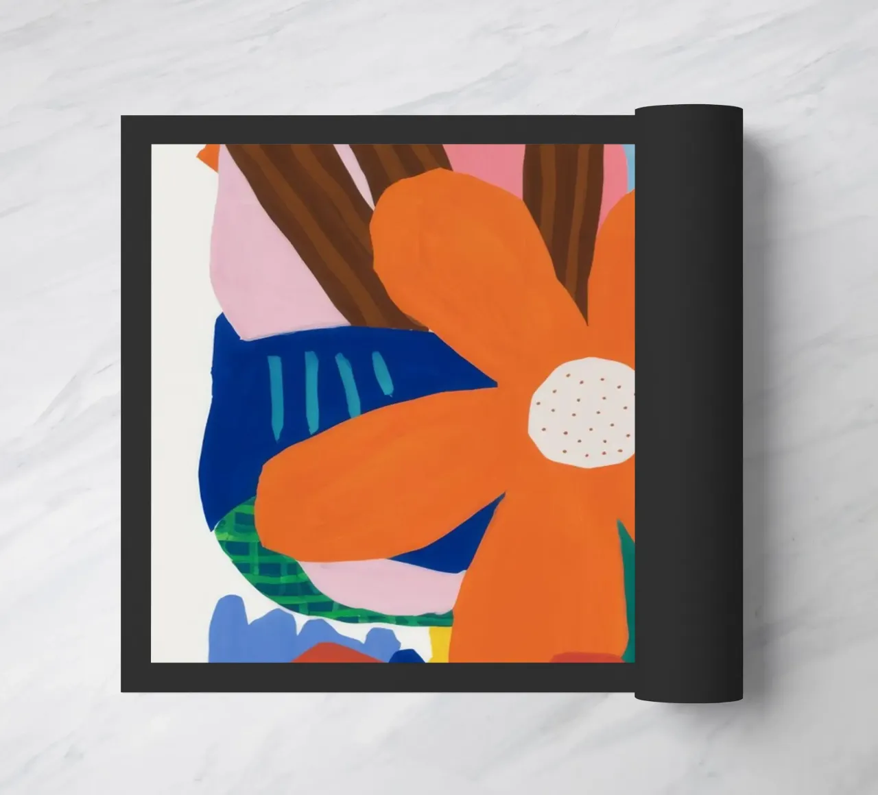 Abstract Botanical Burst doormat by Ember Stone