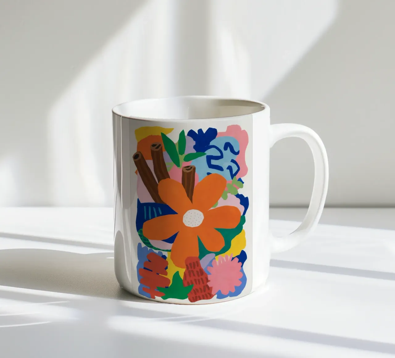 Abstrakte botanische Explosion Keramik Tasse von Ember Stone