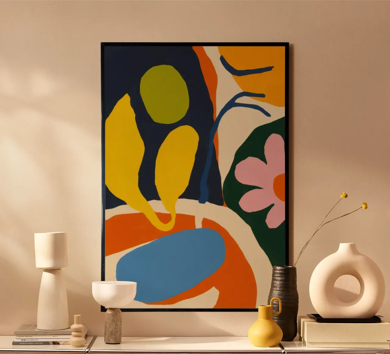 La luce della natura frammentata poster con telaio in plastica da Ember Stone