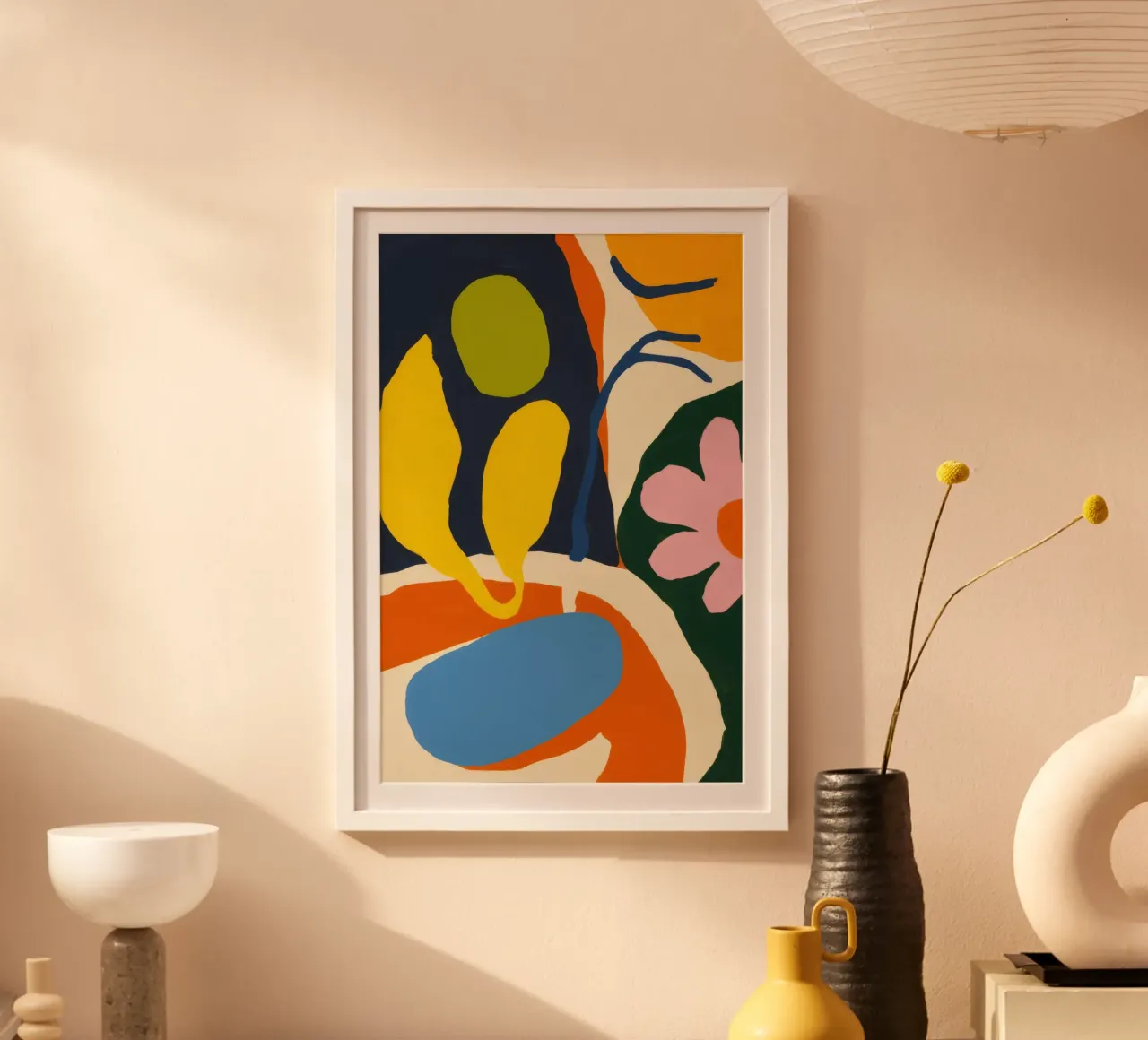 La luce della natura frammentata poster con telaio in plastica da Ember Stone